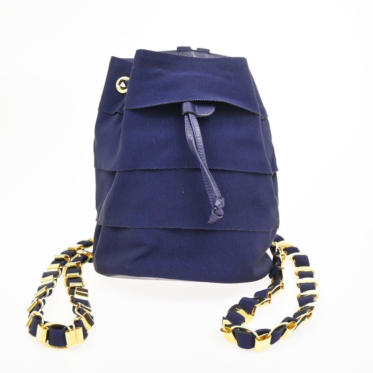 Salvatore Ferragamo Vara Chain Canvas Purple Canvas Backpack Bag (Pre-Owned)