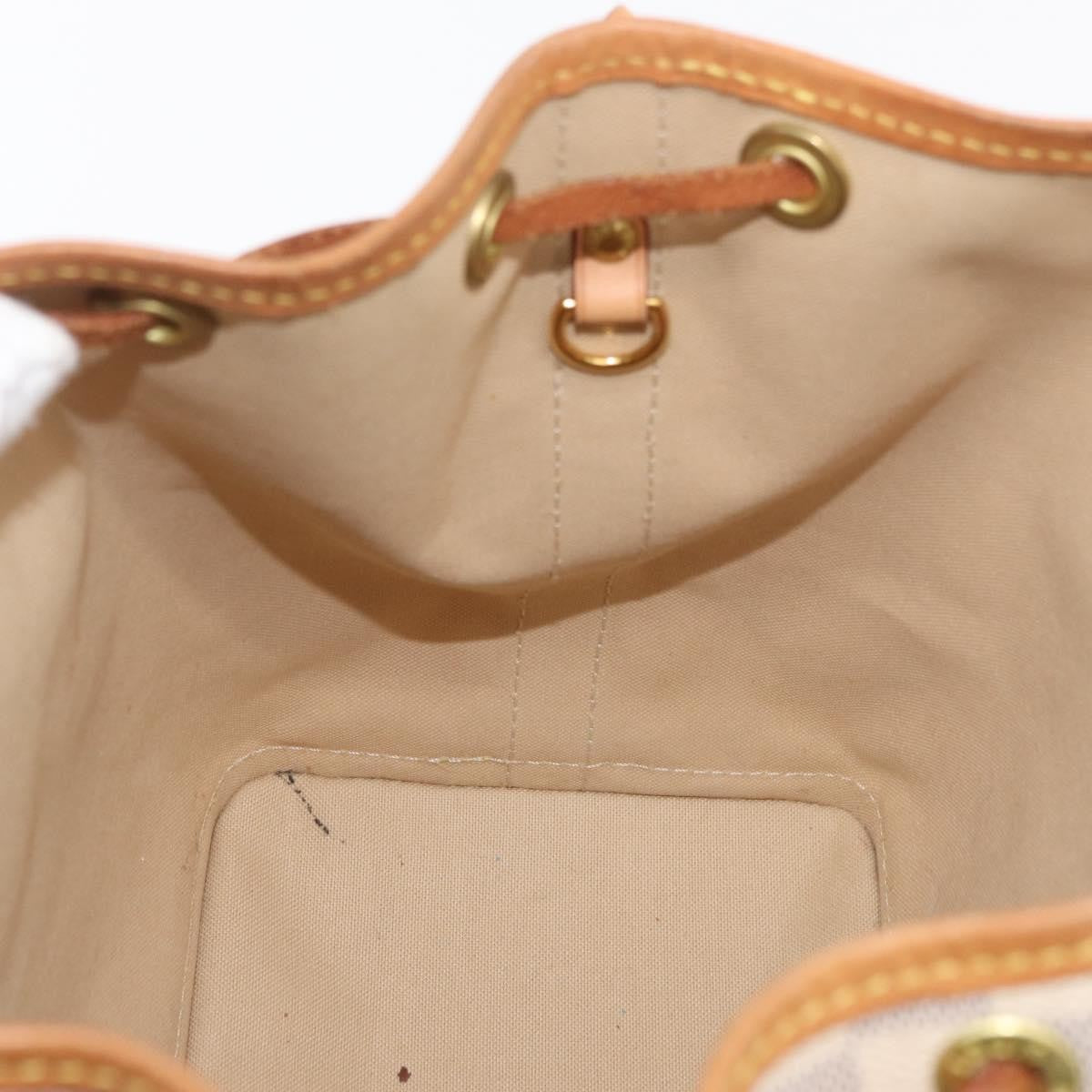 Louis Vuitton Noe Damier Ebene White Canvas Handbag (Pre-Owned)