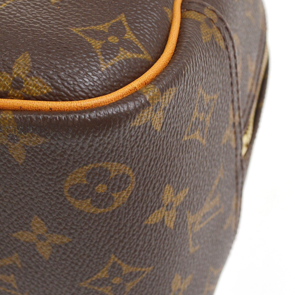 Louis Vuitton Bowling Vanity Printed Tuffetage With Leather Brown Canvas Handbag (Pre-Owned)