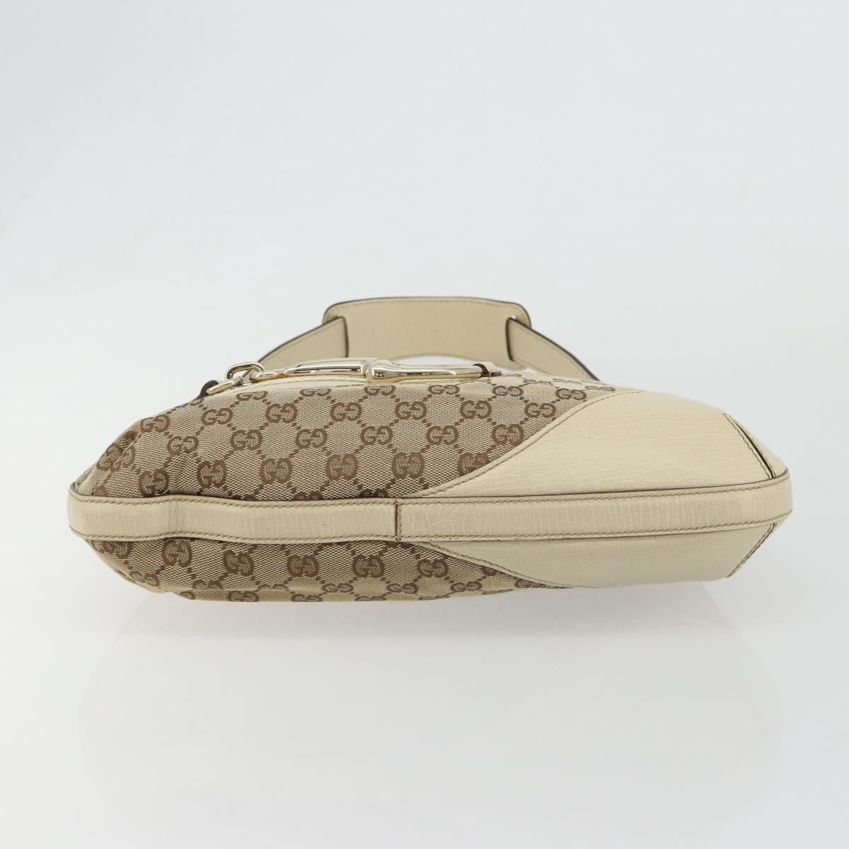 Gucci Hasler Hobo Gg Canvas Beige Canvas Shoulder Bag Bag (Pre-Owned)