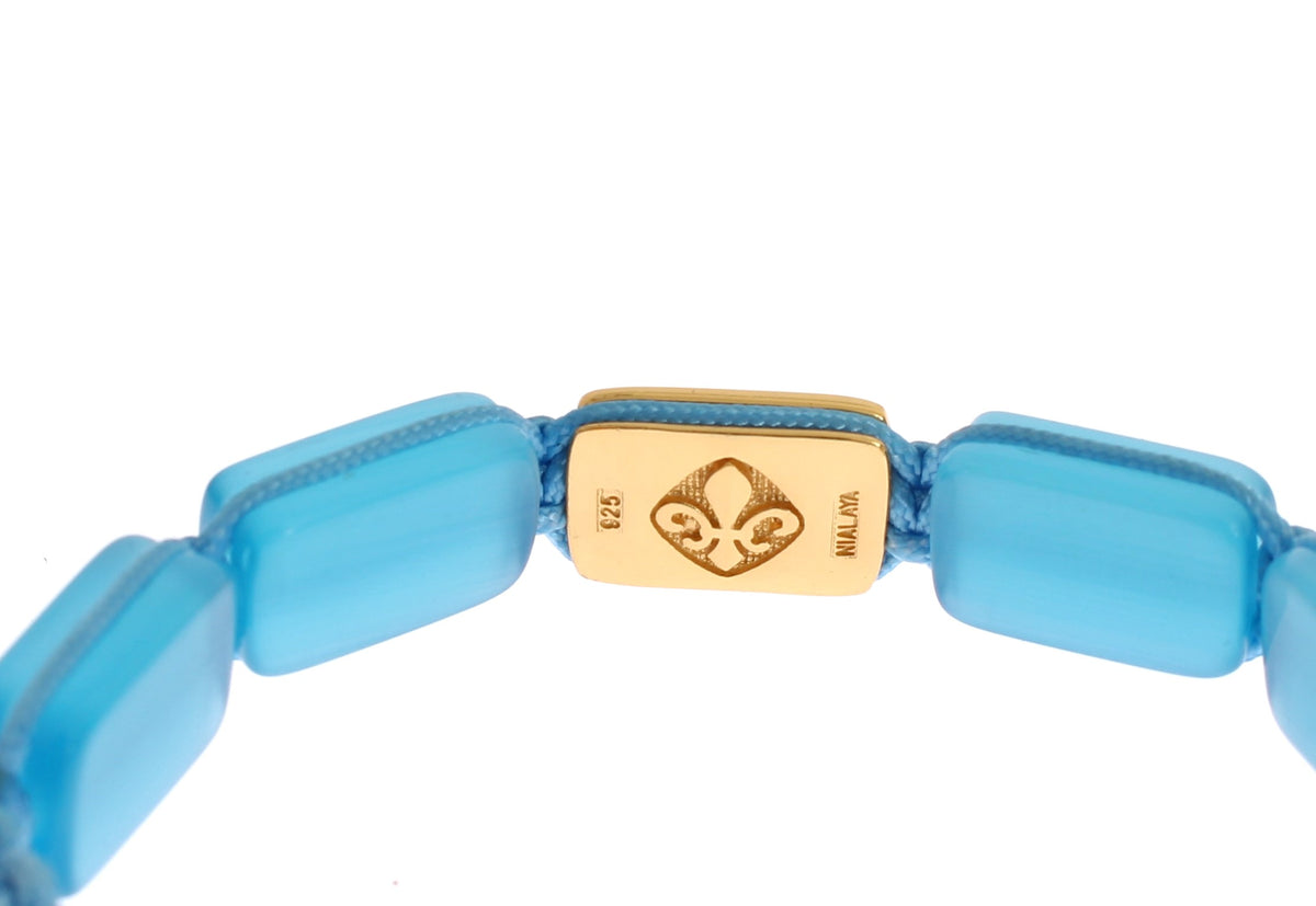 Nialaya CZ Opal 18K Gold 925 Women's Bracelet