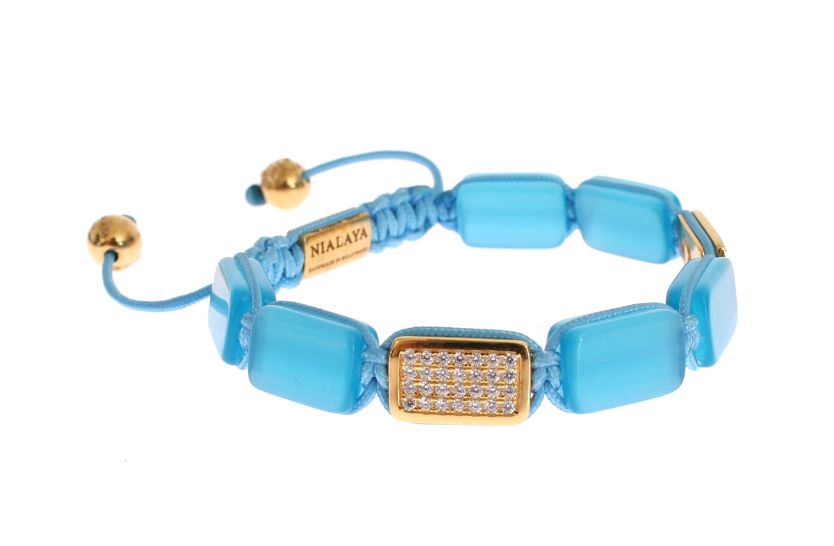 Nialaya CZ Opal 18K Gold 925 Women's Bracelet