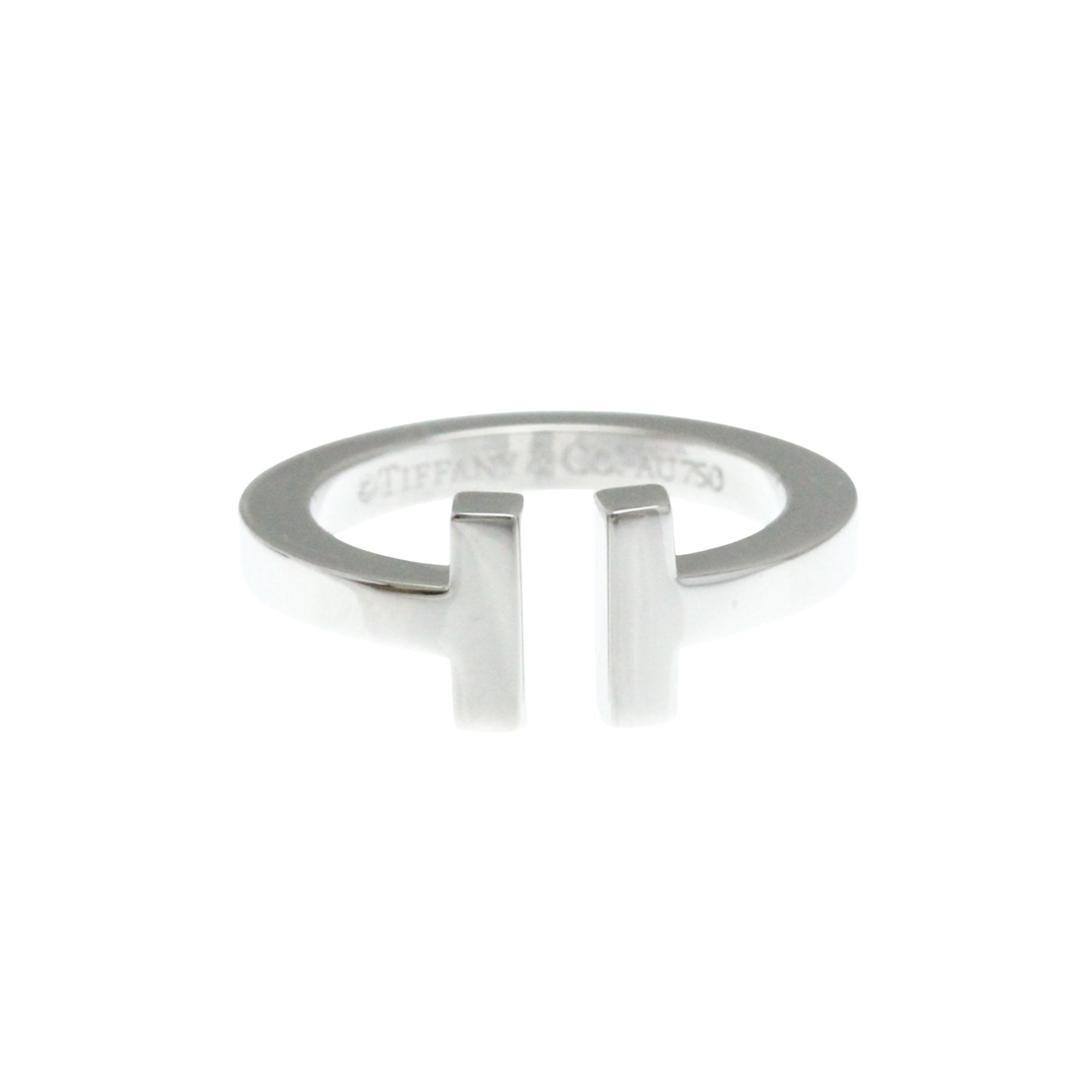 Tiffany & Co Tiffany T Silver White Gold Ring Jewelry (Pre-Owned)
