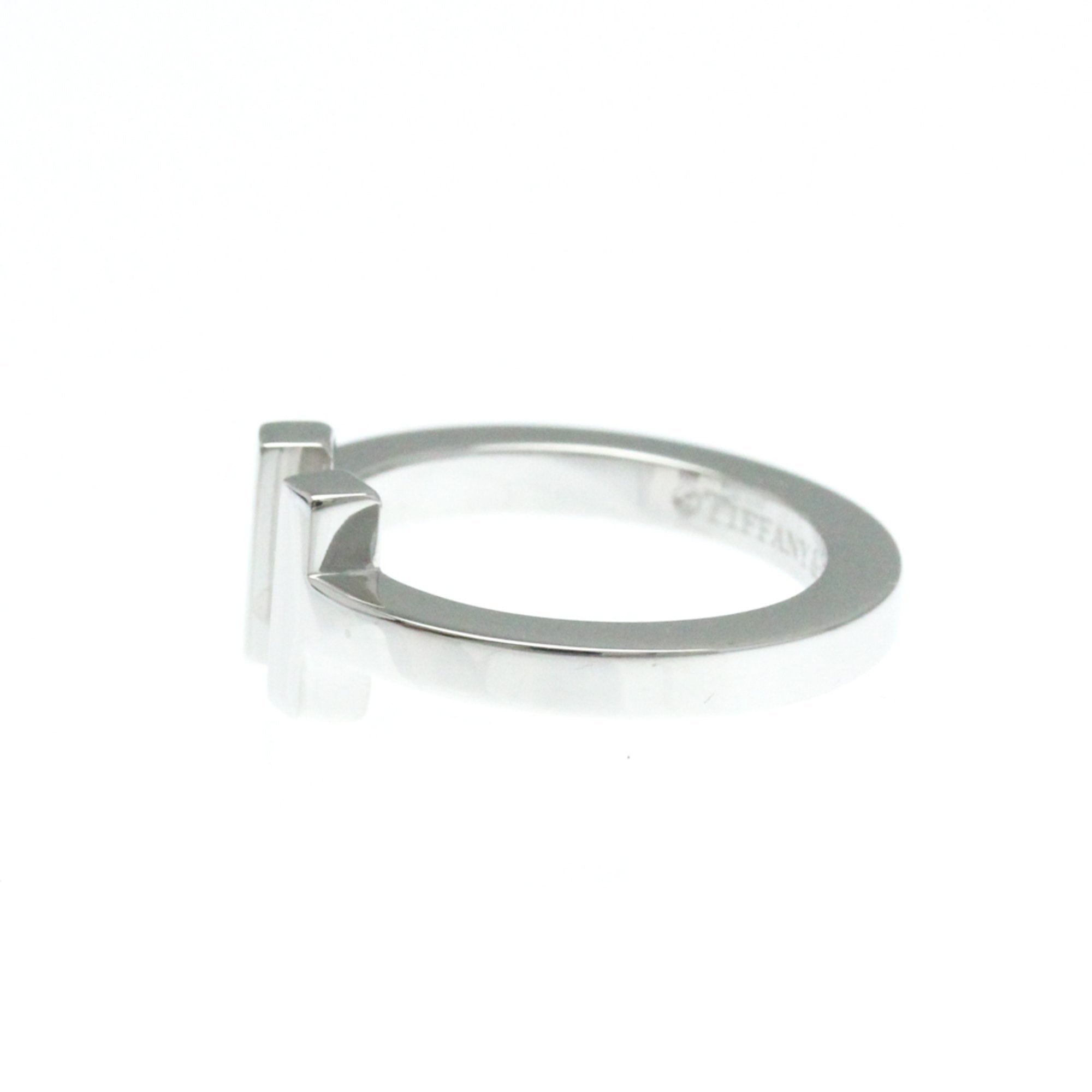 Tiffany & Co Tiffany T Silver White Gold Ring Jewelry (Pre-Owned)