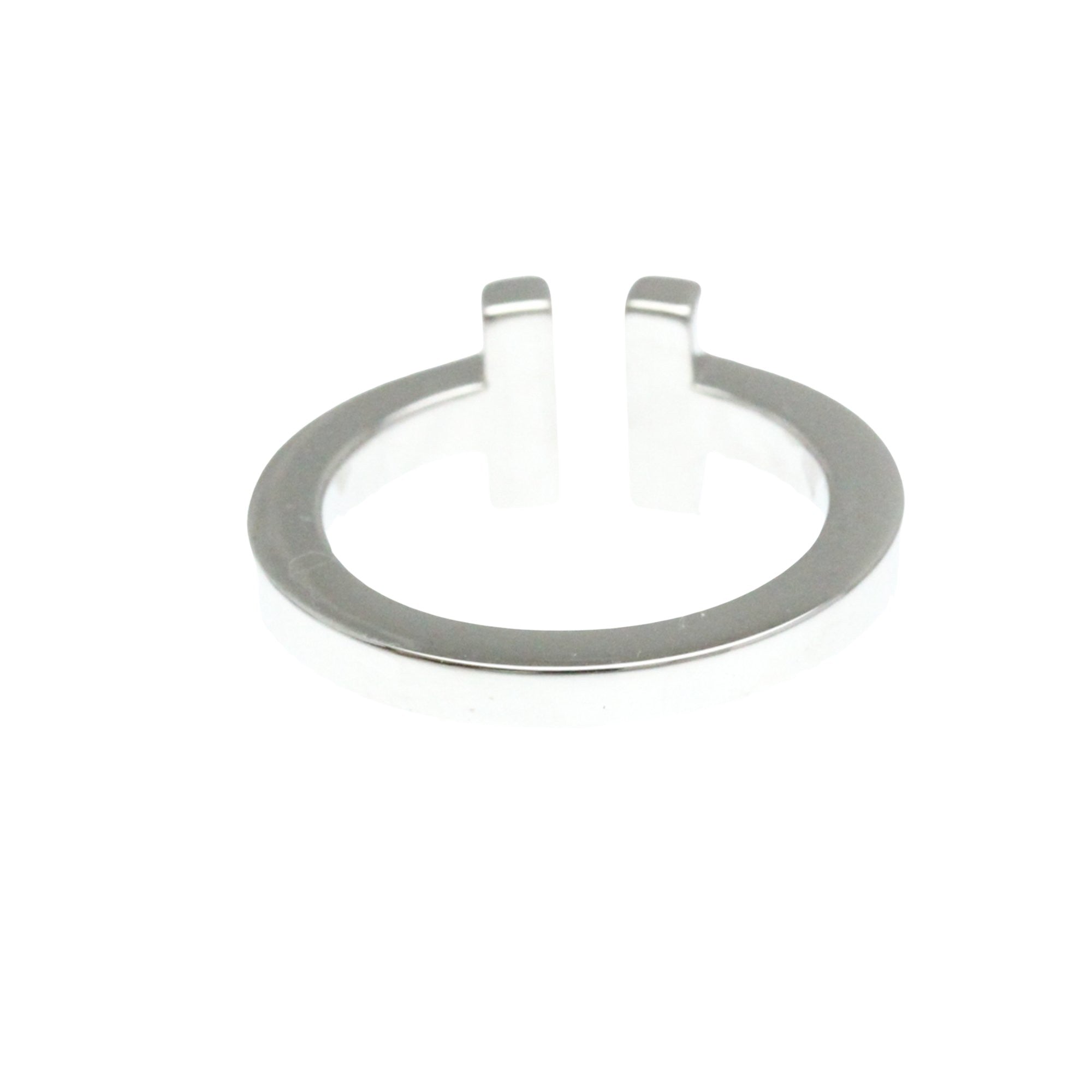 Tiffany & Co Tiffany T Silver White Gold Ring Jewelry (Pre-Owned)
