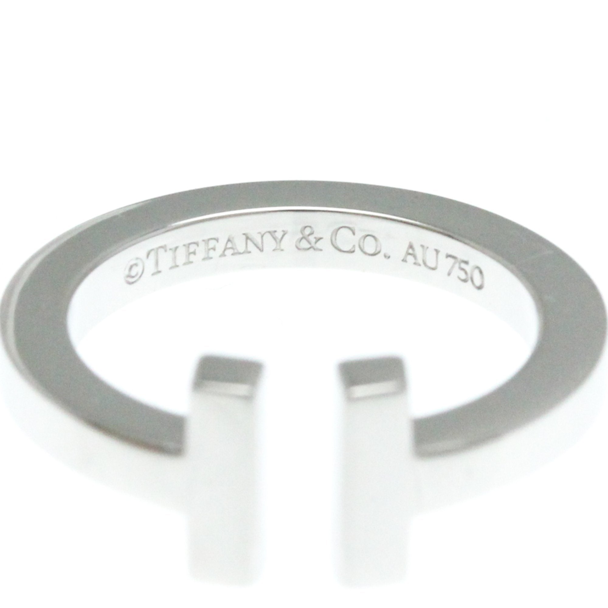 Tiffany & Co Tiffany T Silver White Gold Ring Jewelry (Pre-Owned)