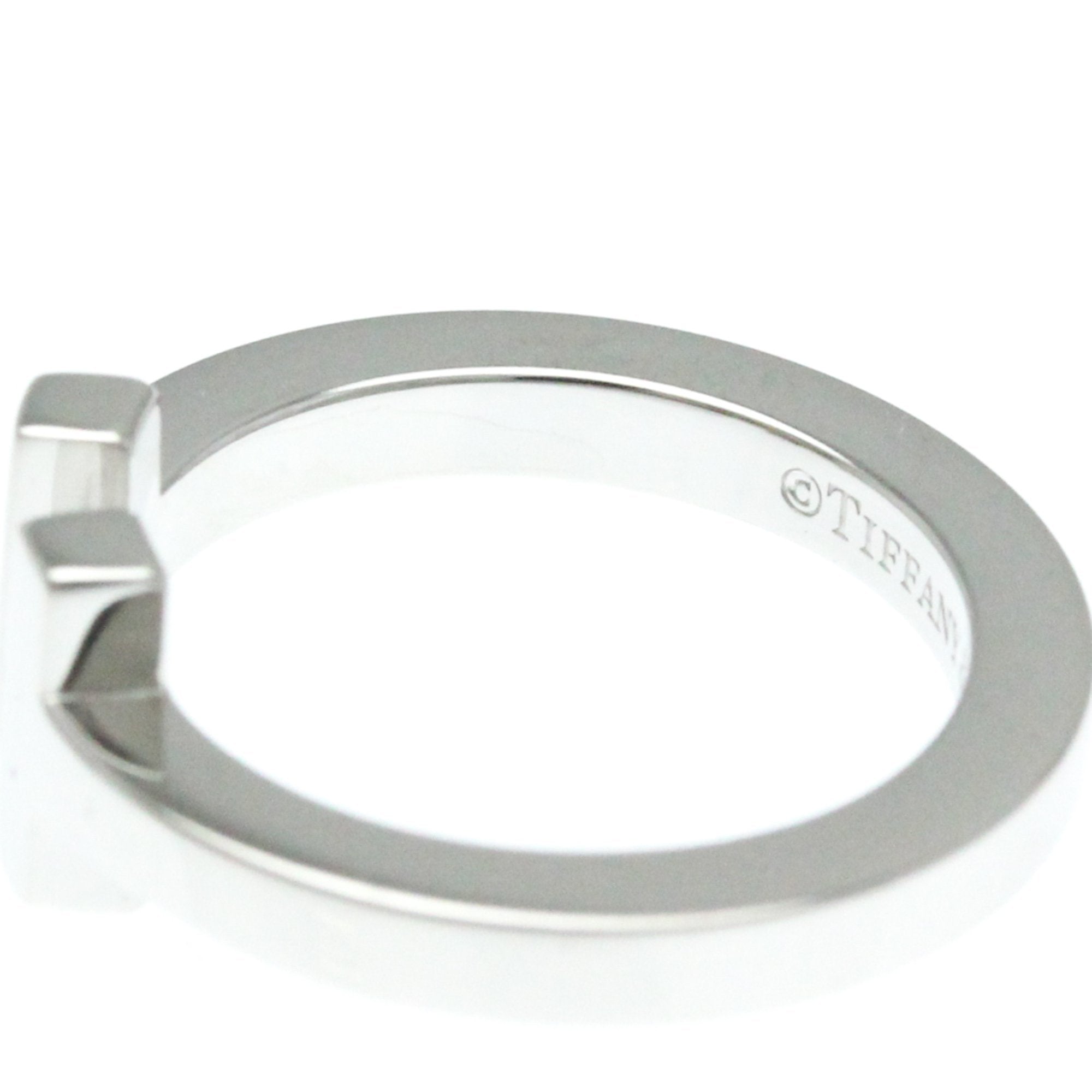 Tiffany & Co Tiffany T Silver White Gold Ring Jewelry (Pre-Owned)