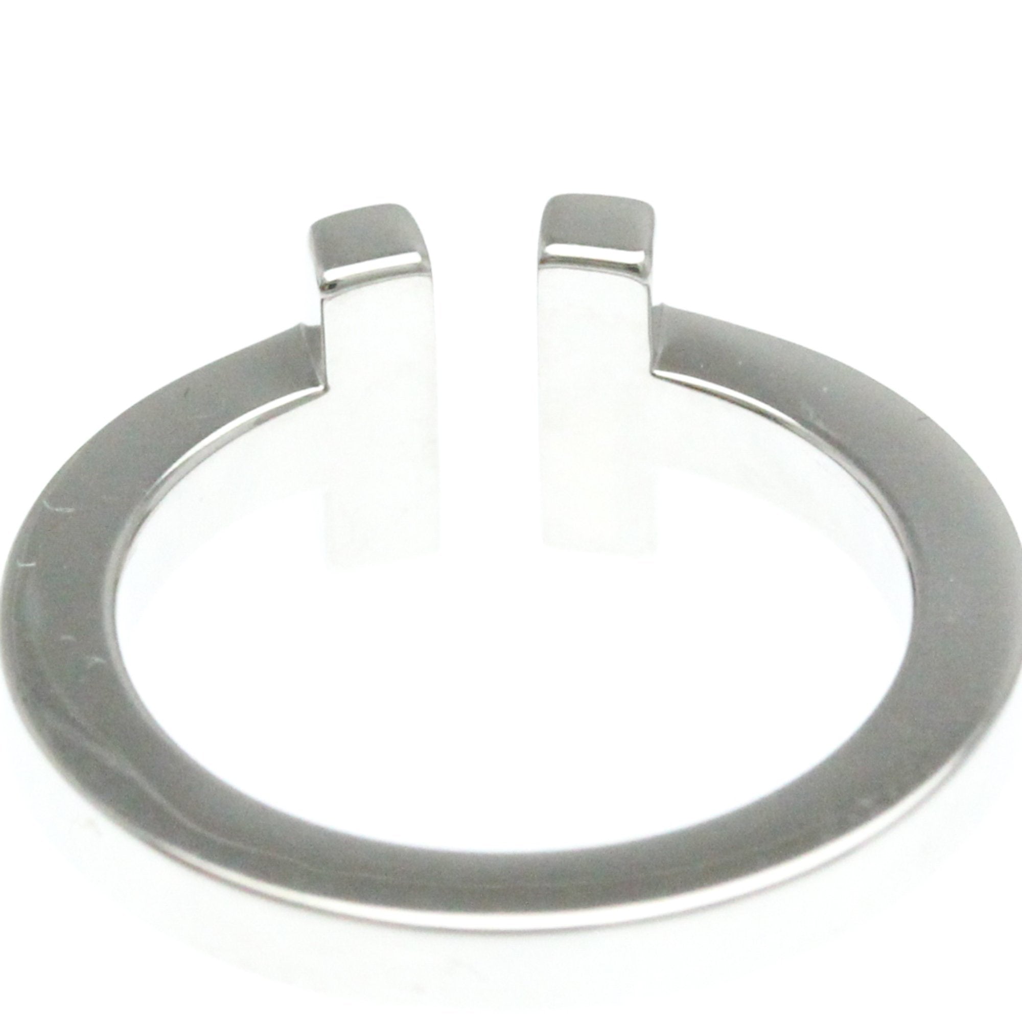 Tiffany & Co Tiffany T Silver White Gold Ring Jewelry (Pre-Owned)
