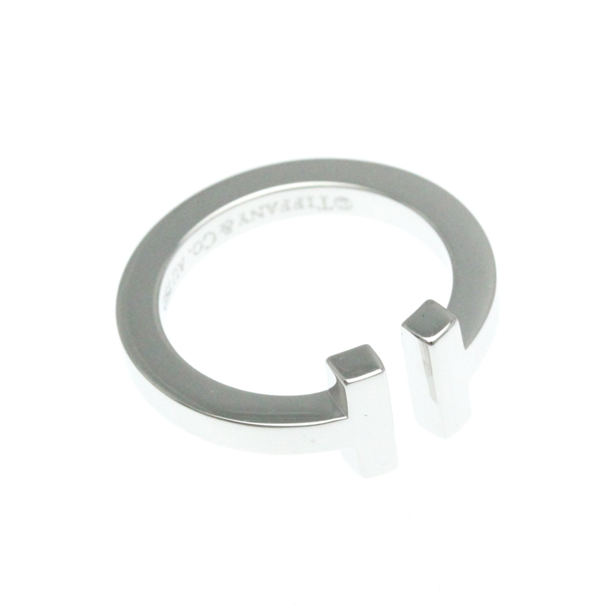 Tiffany & Co Tiffany T Silver White Gold Ring Jewelry (Pre-Owned)