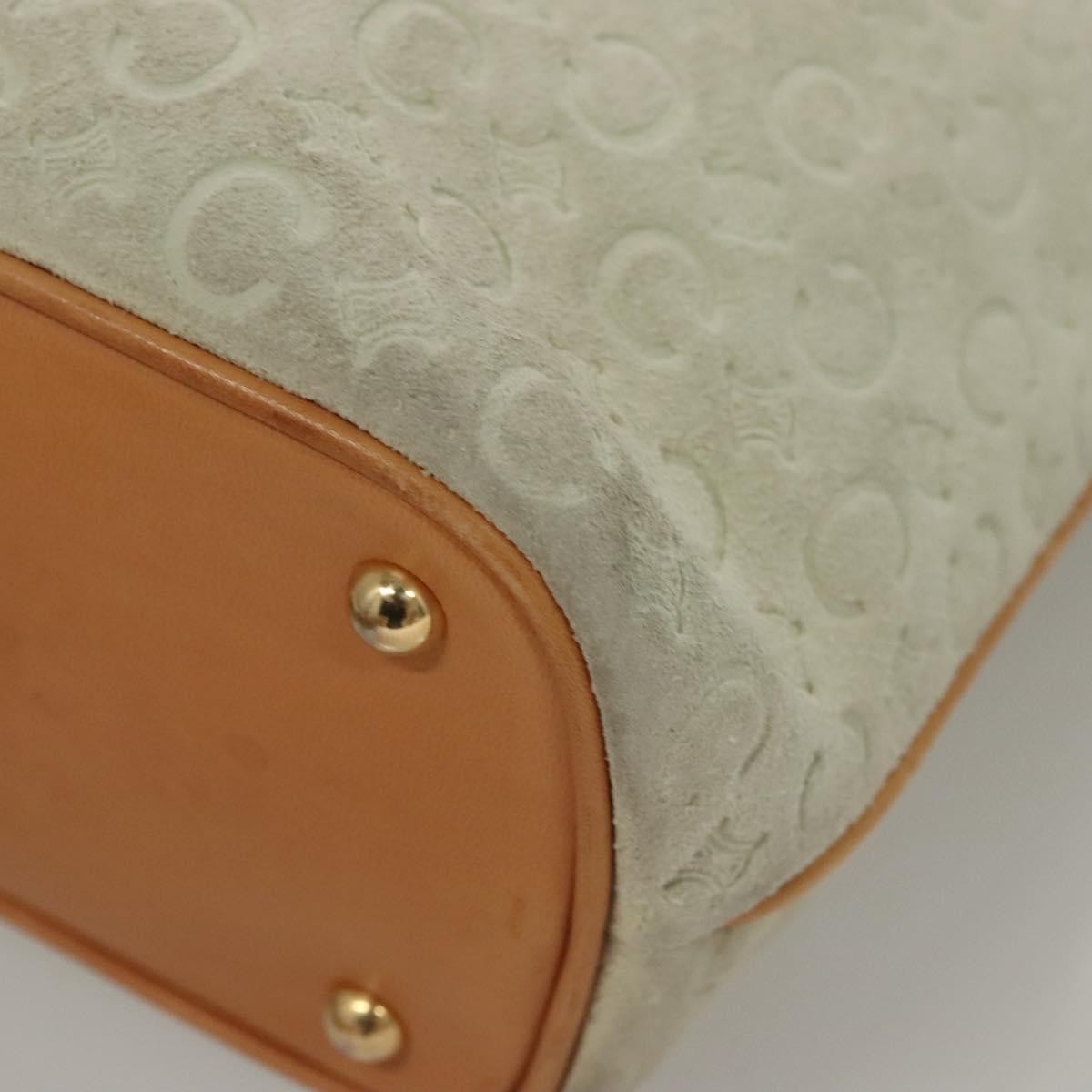 Celine Vintage Macadam C Macadam Suede White Suede Tote Bag Bag (Pre-Owned)