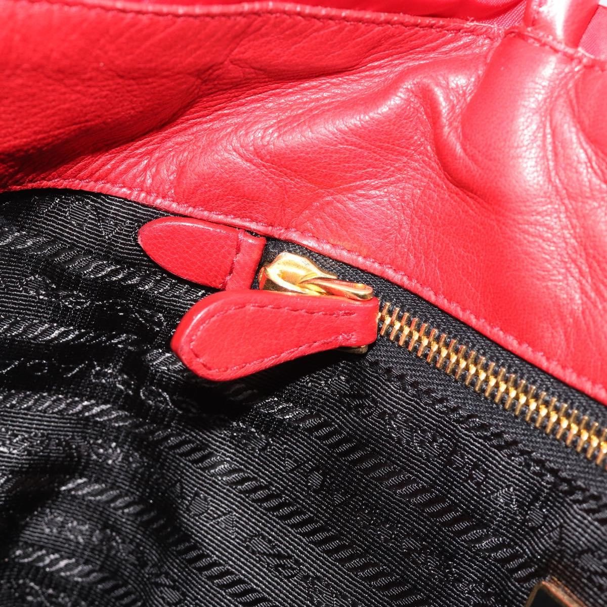 Prada Bow Tote Tessuto With Leather Red Nylon Tote Bag Bag (Pre-Owned)