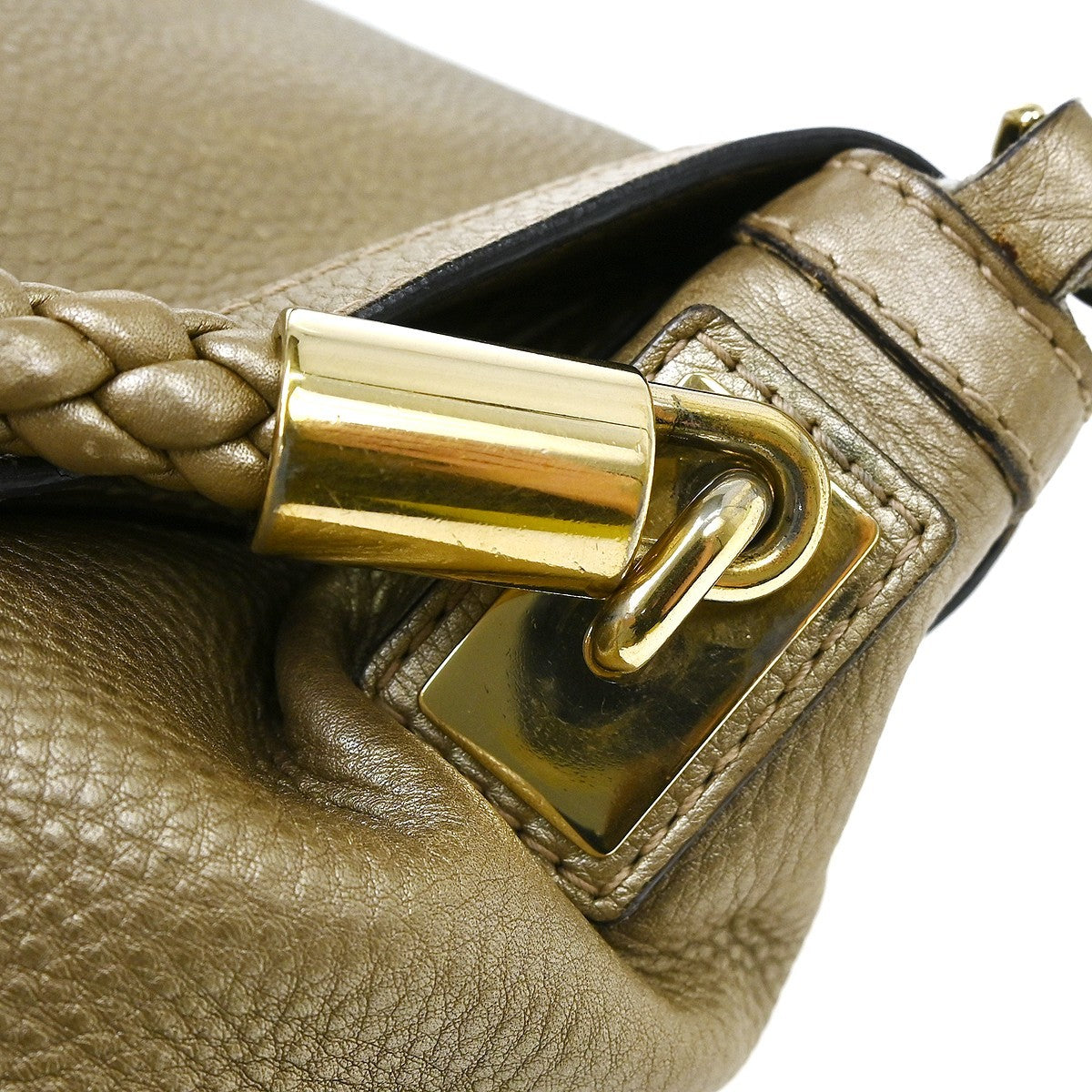 Gucci Bella Flap Leather Gold Leather Shoulder Bag Bag (Pre-Owned)