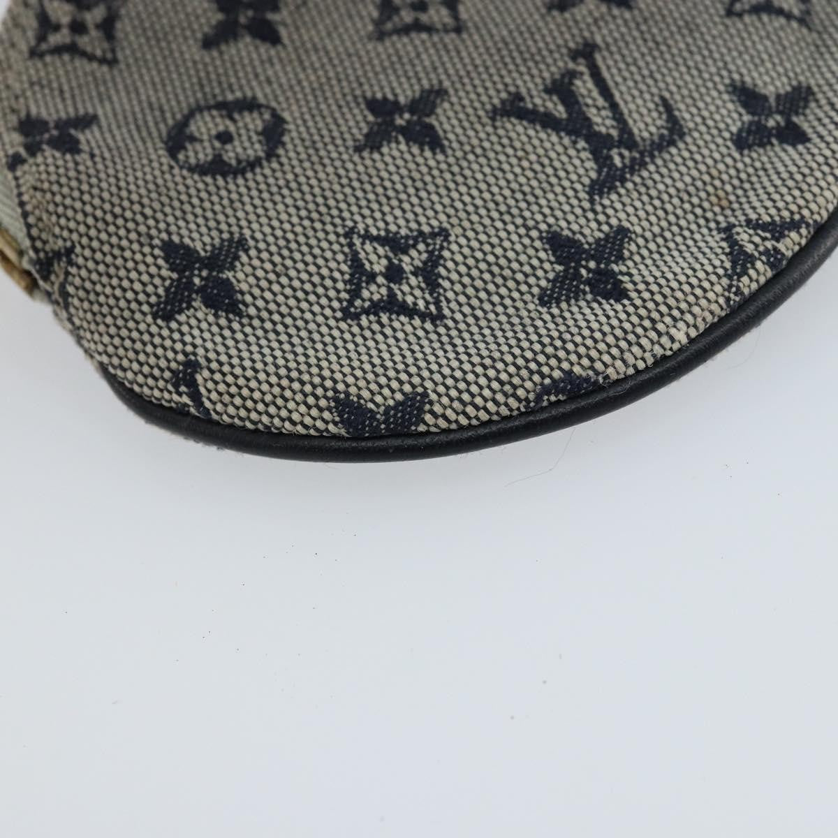 Louis Vuitton Round Coin Purse Mini Lin Blue Canvas Clutche & Pouche Bag (Pre-Owned)