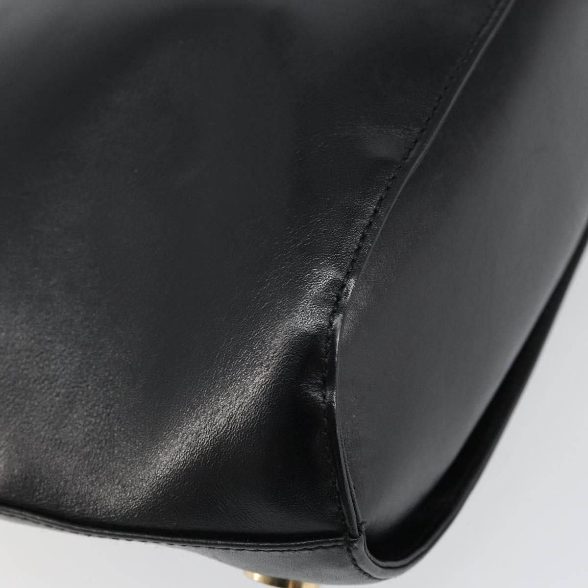 Salvatore Ferragamo Vintage Leather Black Leather Handbag (Pre-Owned)