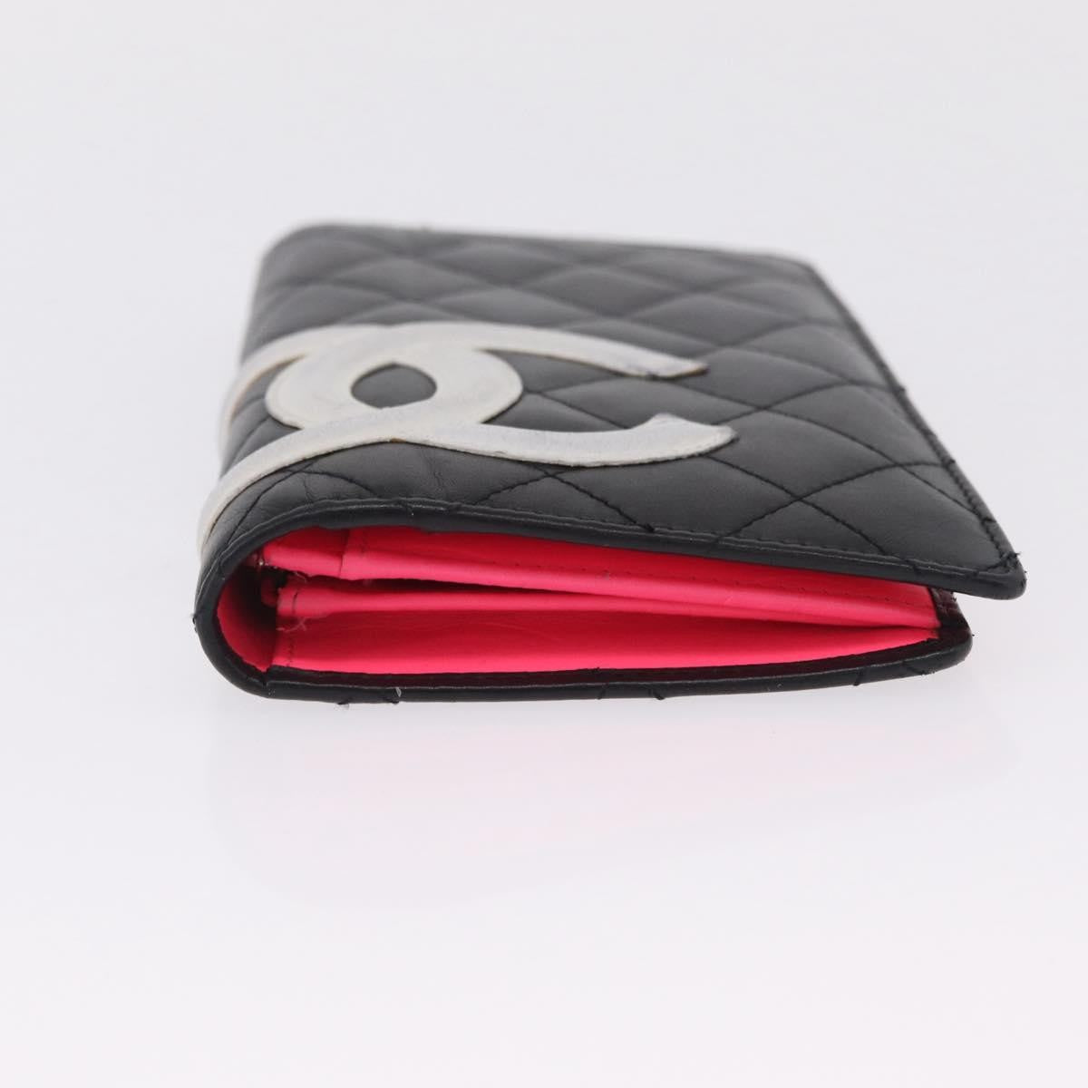 Chanel Cambon Bifold Quilted Calfskin Black Leather Wallets Accessory (Pre-Owned)