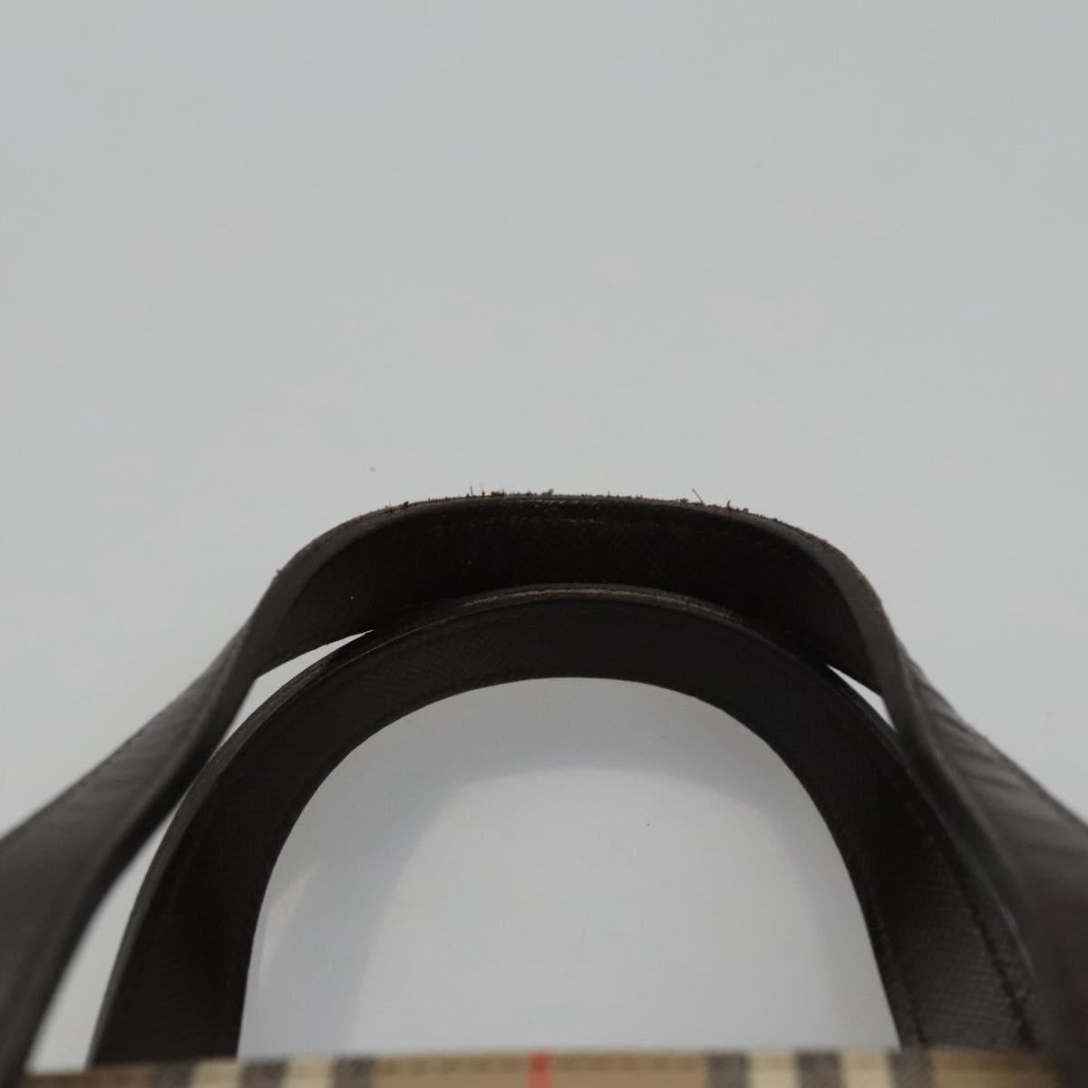 Burberry Nova Check Beige Canvas Handbag (Pre-Owned)