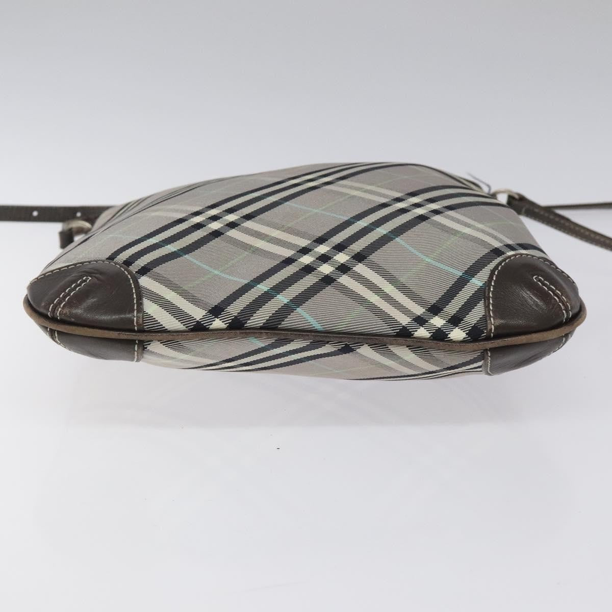 Burberry Nova Check Blue Label Nylon Gray Nylon Shoulder Bag Bag (Pre-Owned)