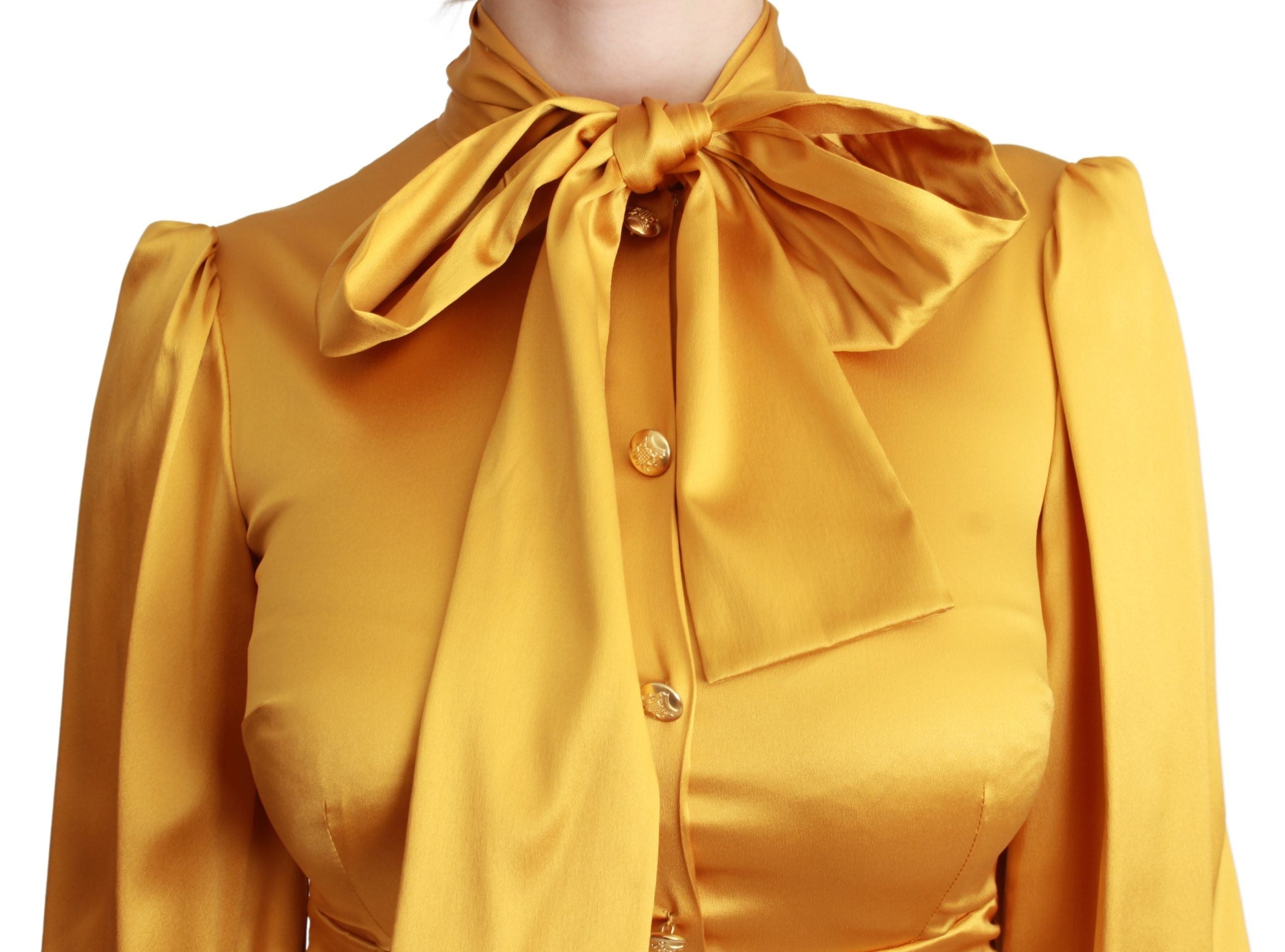 Dolce & Gabbana Radiant Yellow Silk Bodycon Mini Women's Dress