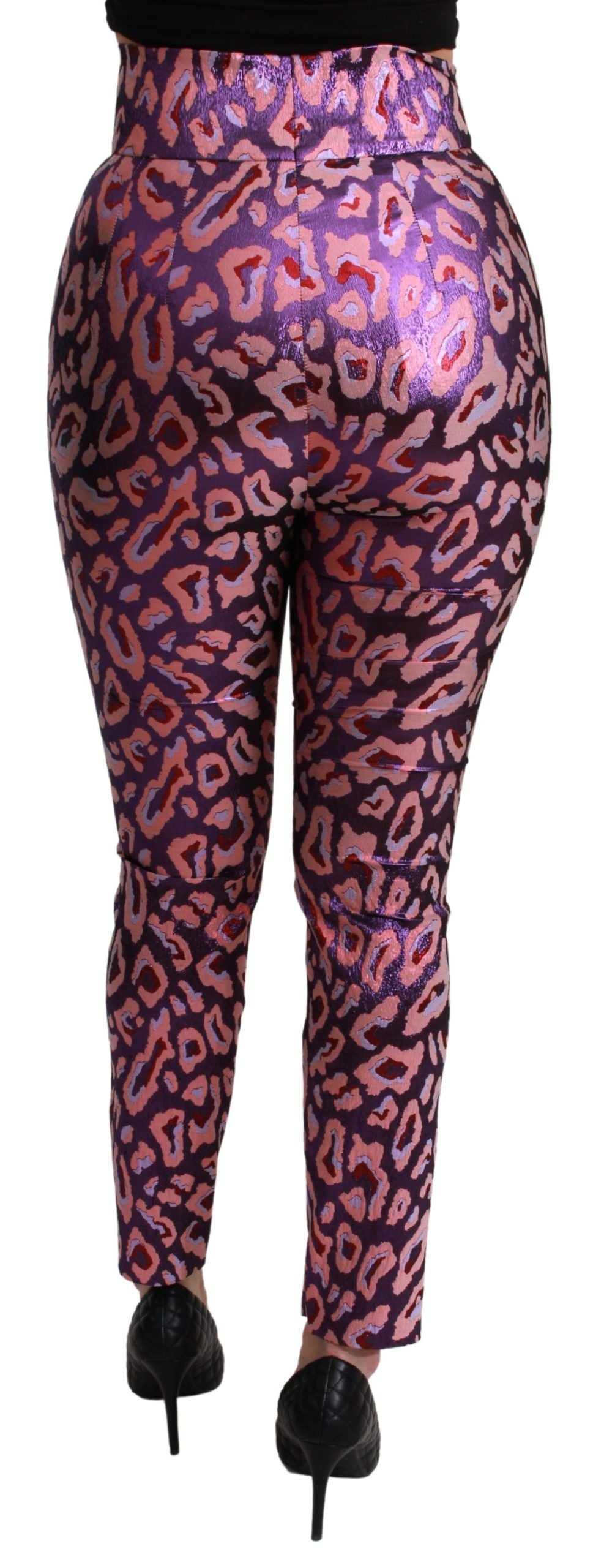 Dolce & Gabbana Multicolor Patterned Cropped High Waist Women's Pants