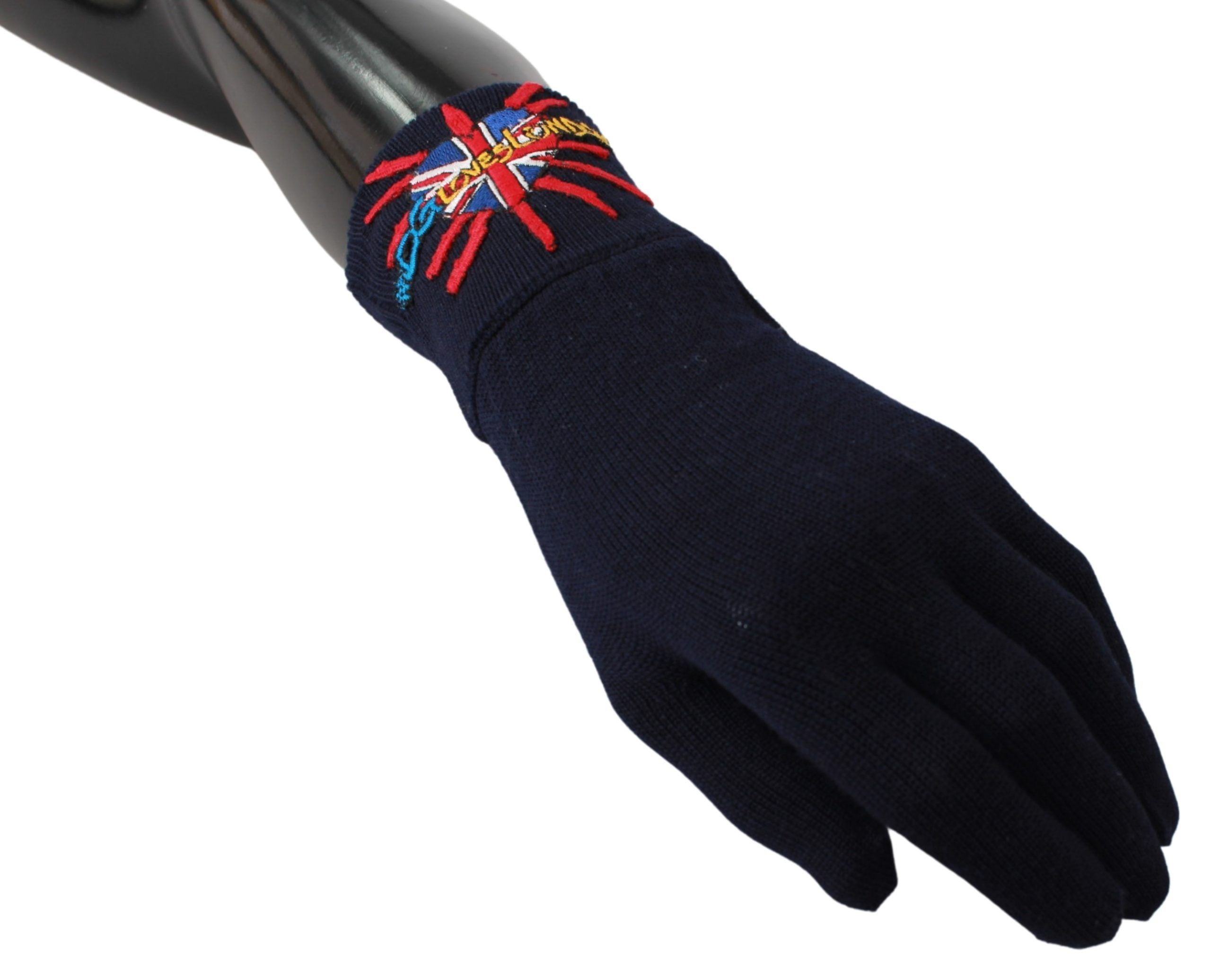 Dolce & Gabbana Blue #DMen'sLondon Embroidered Wool Men's Gloves