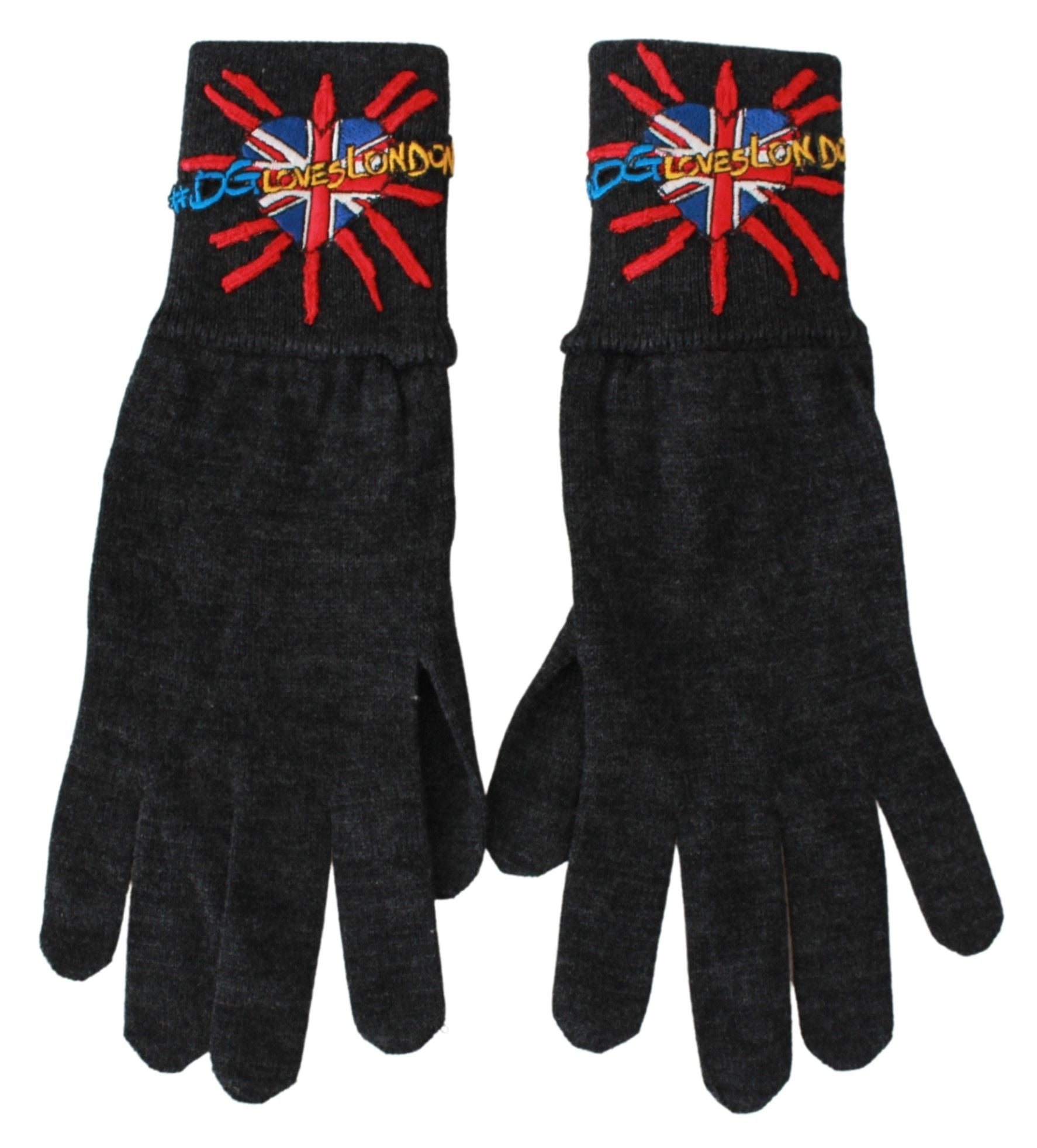 Dolce & Gabbana Gray #DMen'sLondon Embroidered Wool Men's Gloves