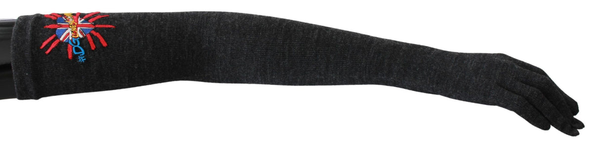 Dolce & Gabbana Gray #DWomen'sLondon Embroidered Virgin Wool Women's Gloves