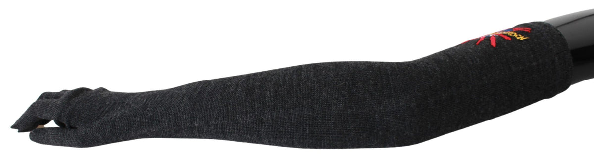 Dolce & Gabbana Gray #DWomen'sLondon Embroidered Virgin Wool Women's Gloves