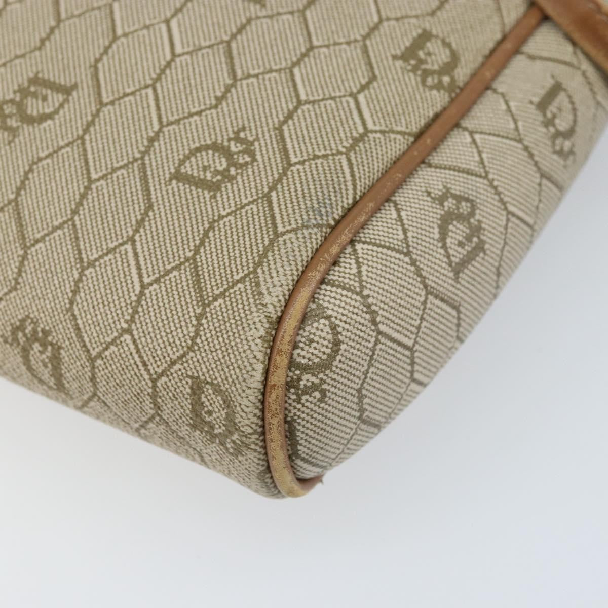 Christian Dior Vintage Honeycomb Canvas And Leather Beige Canvas Shoulder Bag Bag (Pre-Owned)