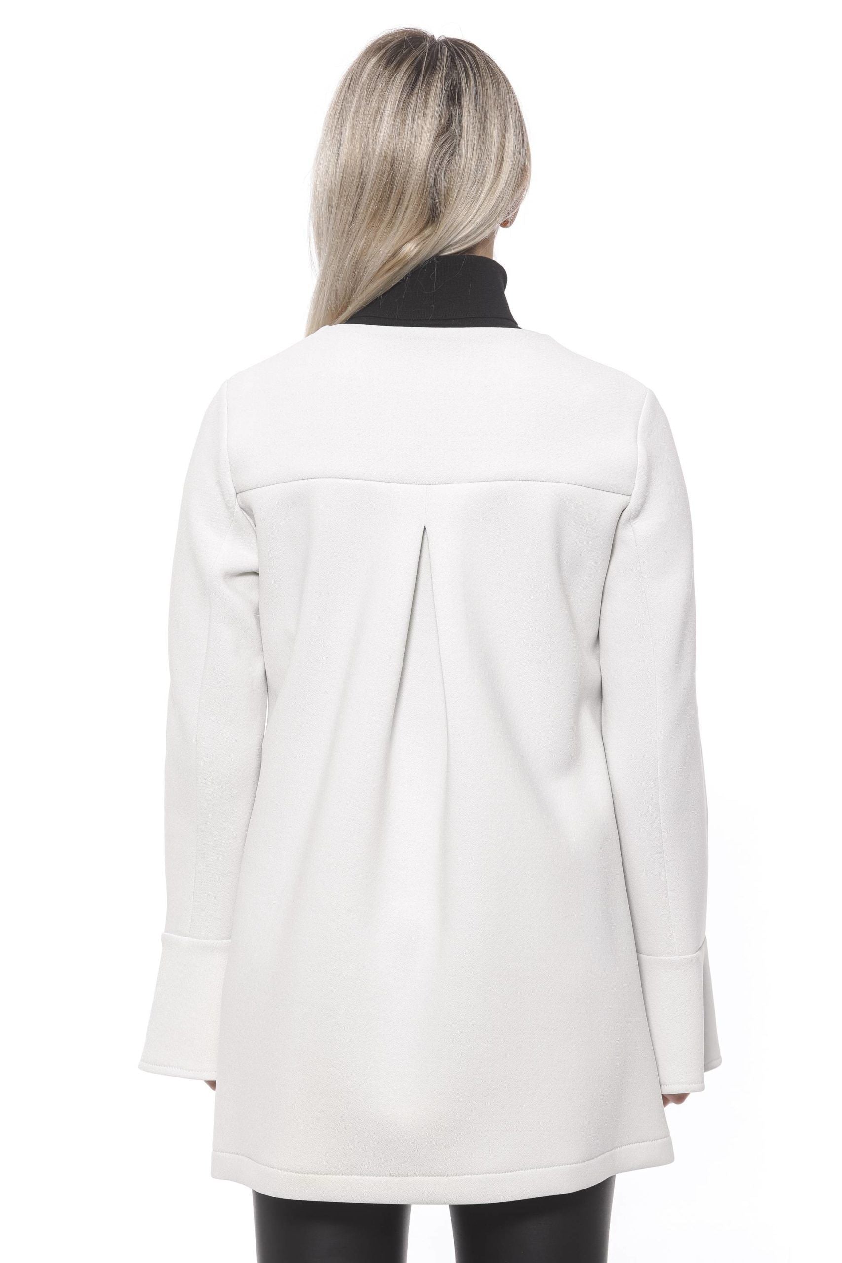 19V69 Italia Elegant White Neoprene Woman Women's Coat