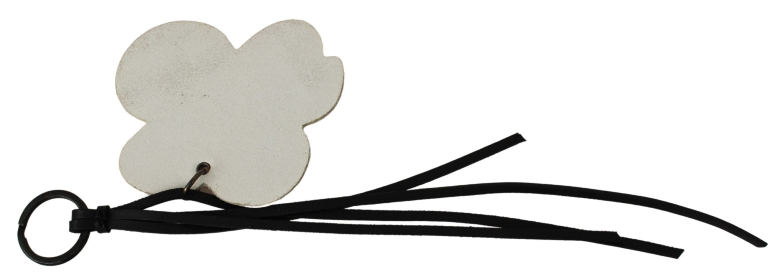 Costume National Elegant Black and White Leather Men's Keychain