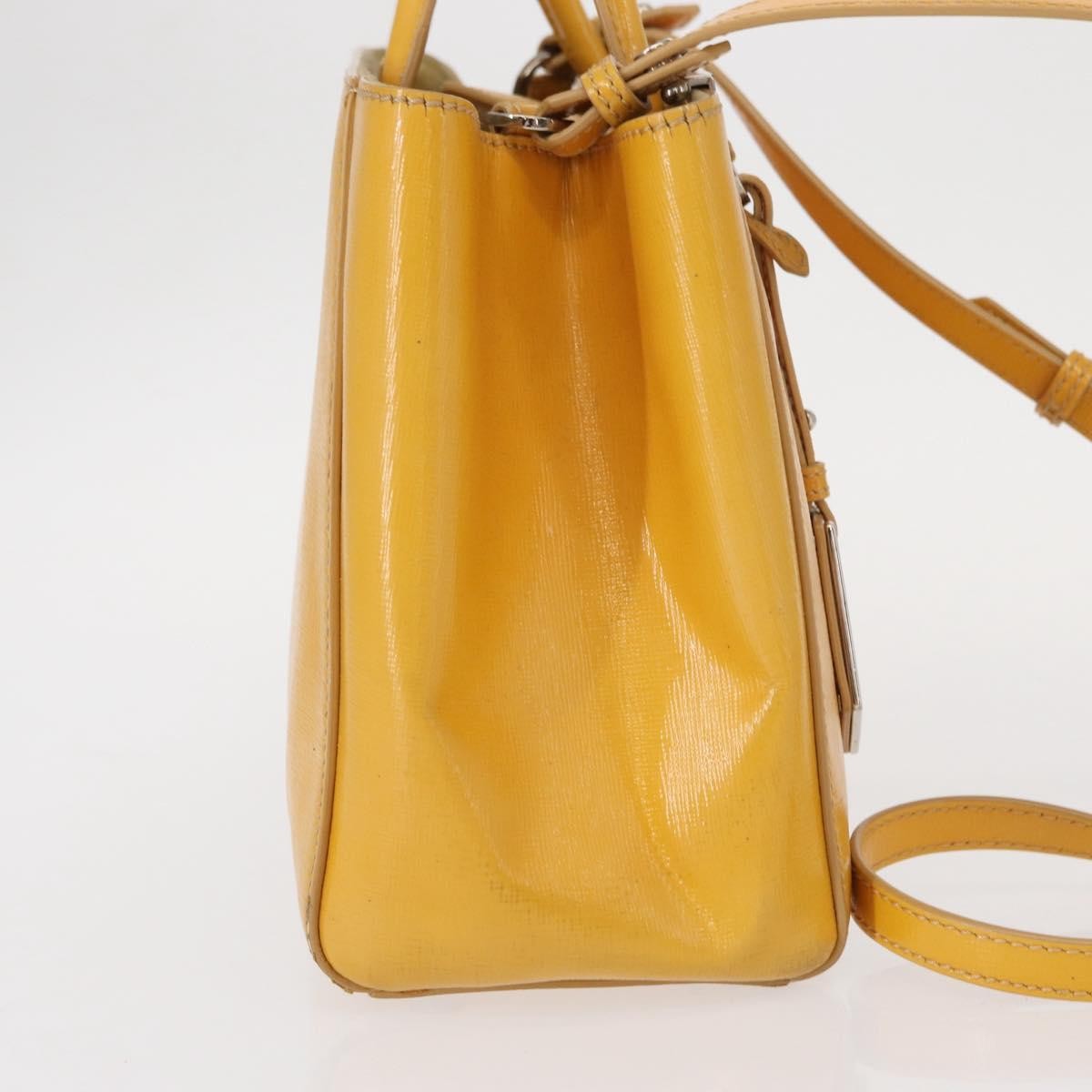 Fendi 2Jours Leather Yellow Leather Handbag (Pre-Owned)