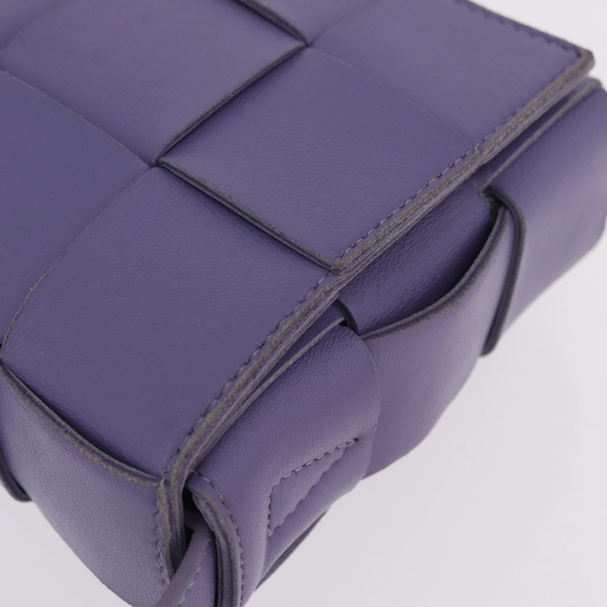 Bottega Veneta Cassette Maxi Intrecciato Leather Purple Leather Crossbody Bag Bag (Pre-Owned)