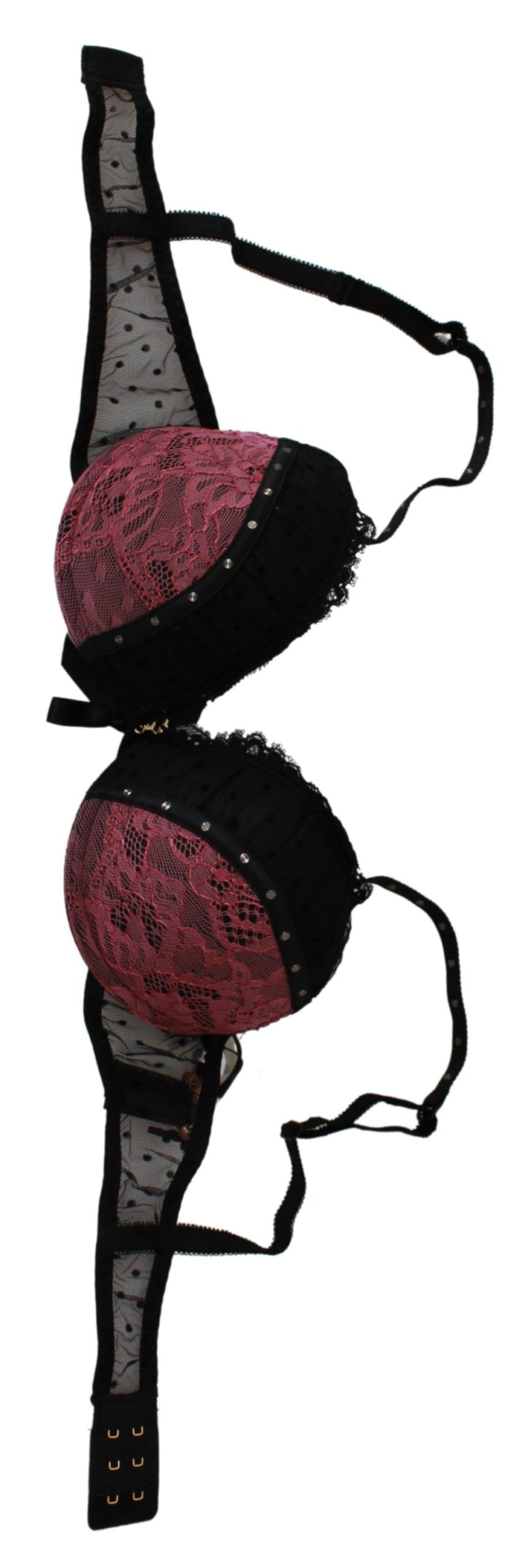 Roberto Cavalli Elegant Black Lace Push-Up Women's Bra