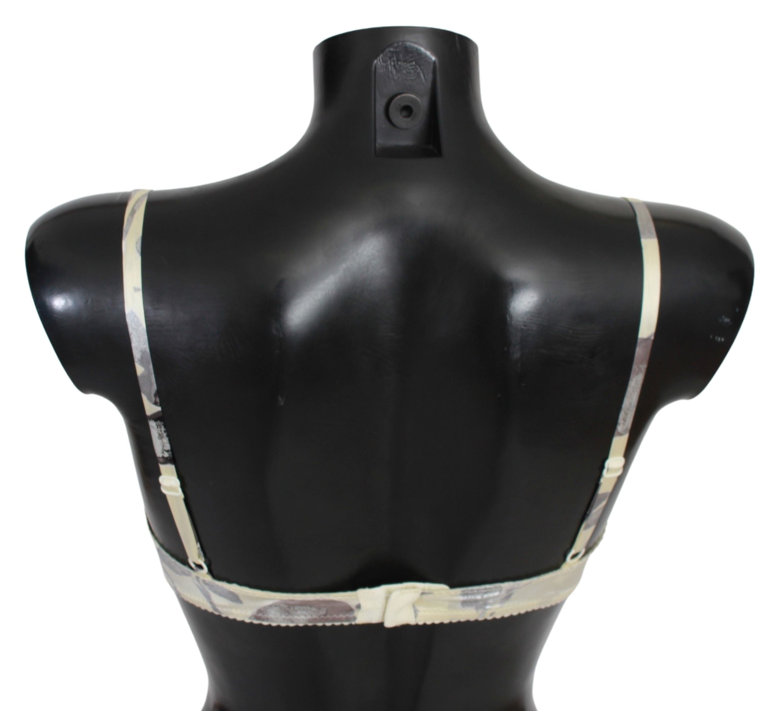 Ermanno Scervino Beige Gray Lace Balconcino Bra Women's Underwear