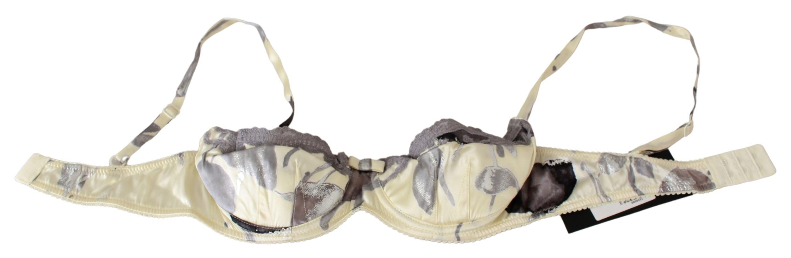 Ermanno Scervino Beige Gray Lace Balconcino Bra Women's Underwear