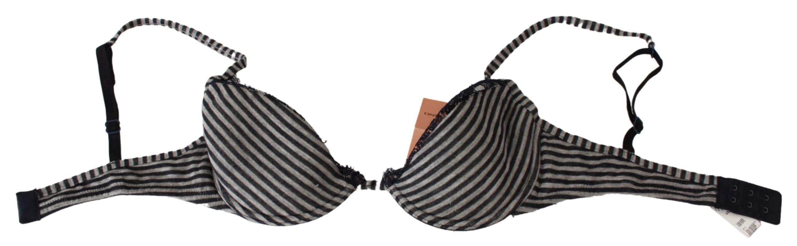 Ermanno Scervino Blue Stripes Lace Reggiseno Bra Women's Underwear