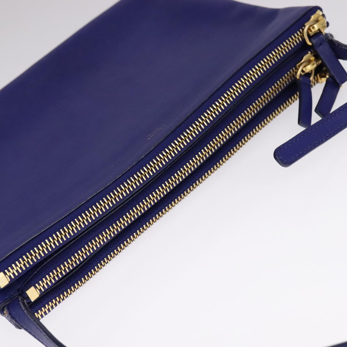 Céline Trio Blue Leather Shoulder Bag (Pre-Owned)