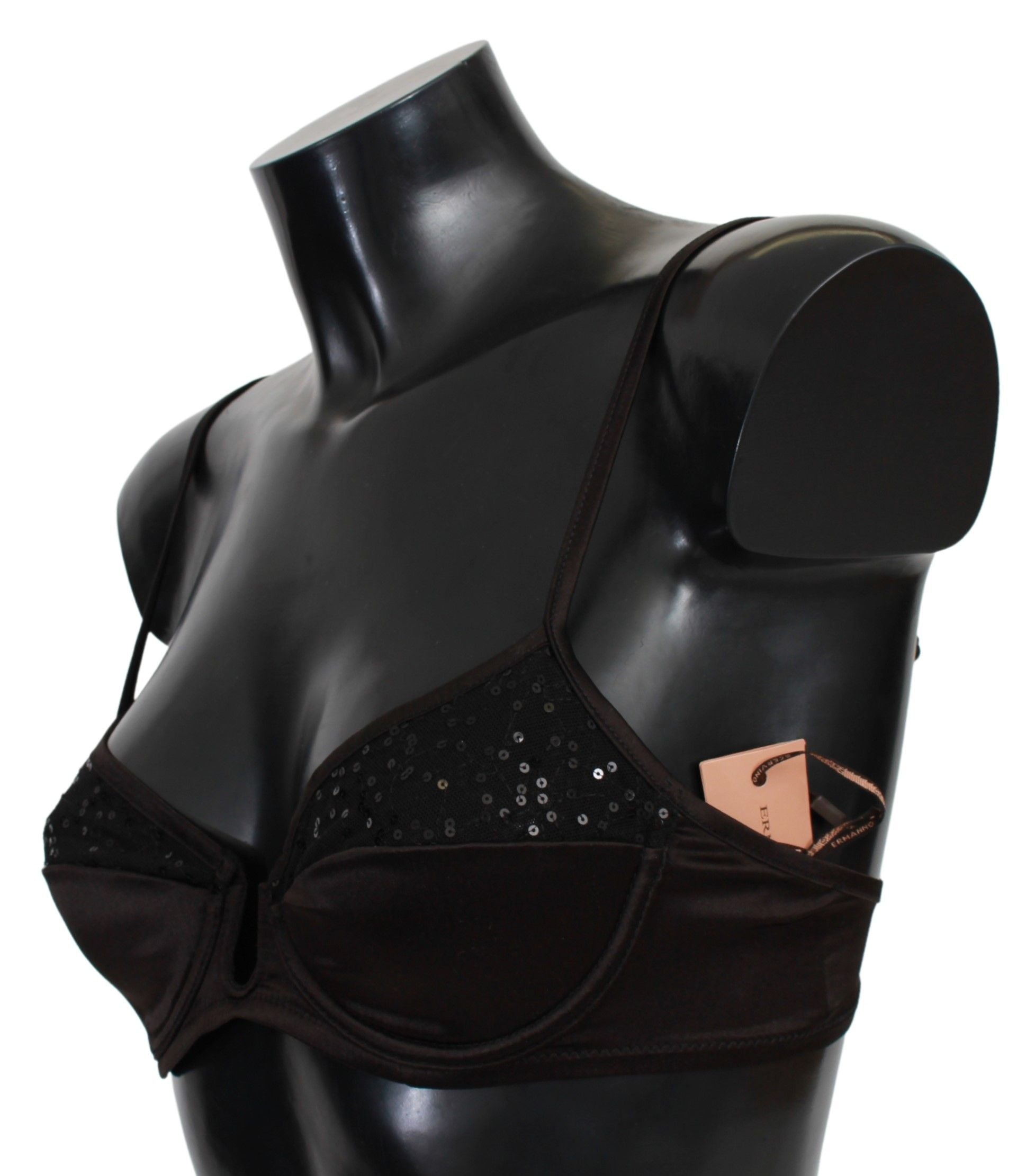 Ermanno Scervino Sequined Brown Balconette Women's Bra