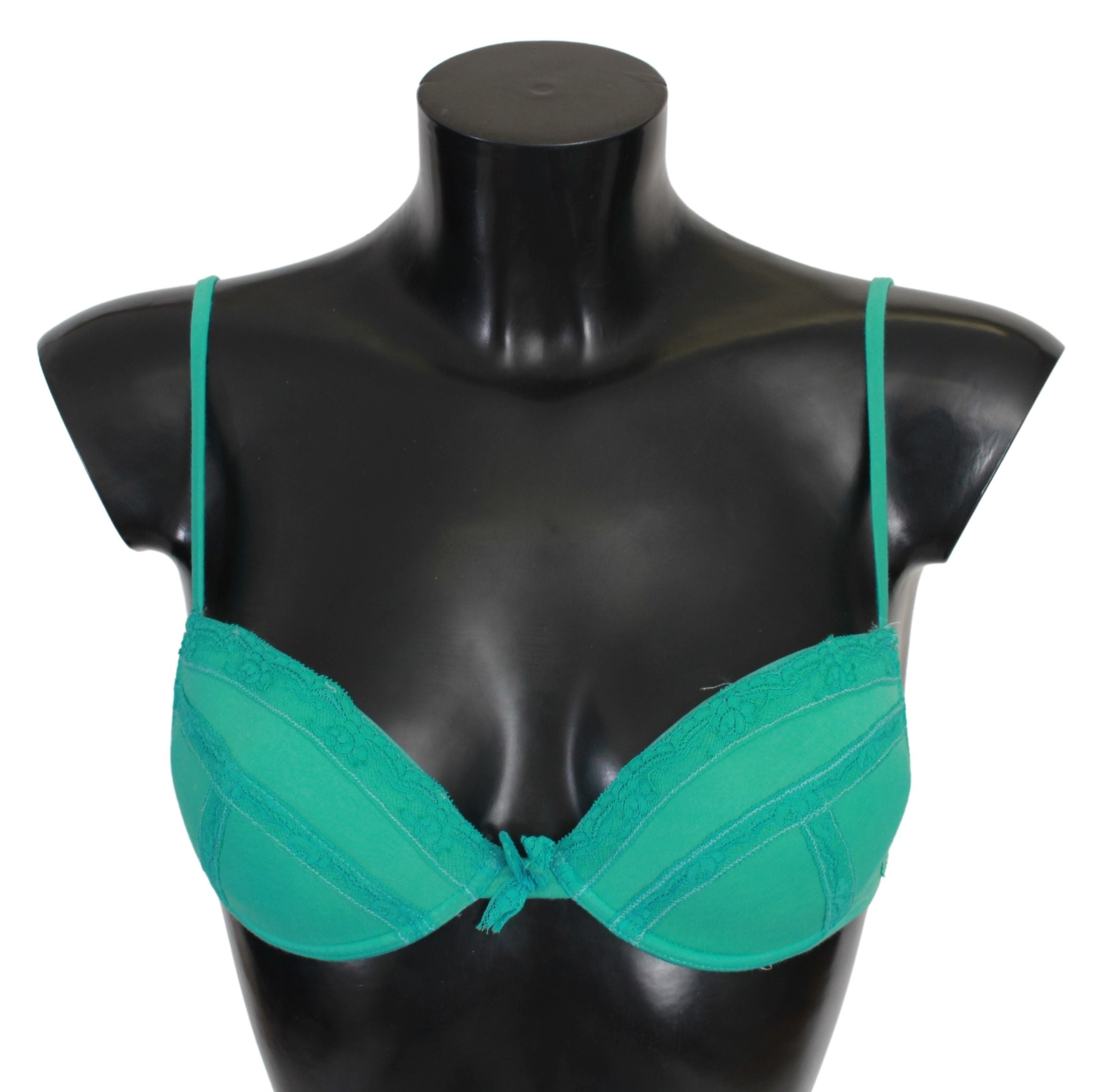 Ermanno Scervino Luxurious Green Cotton Push Up Women's Bra