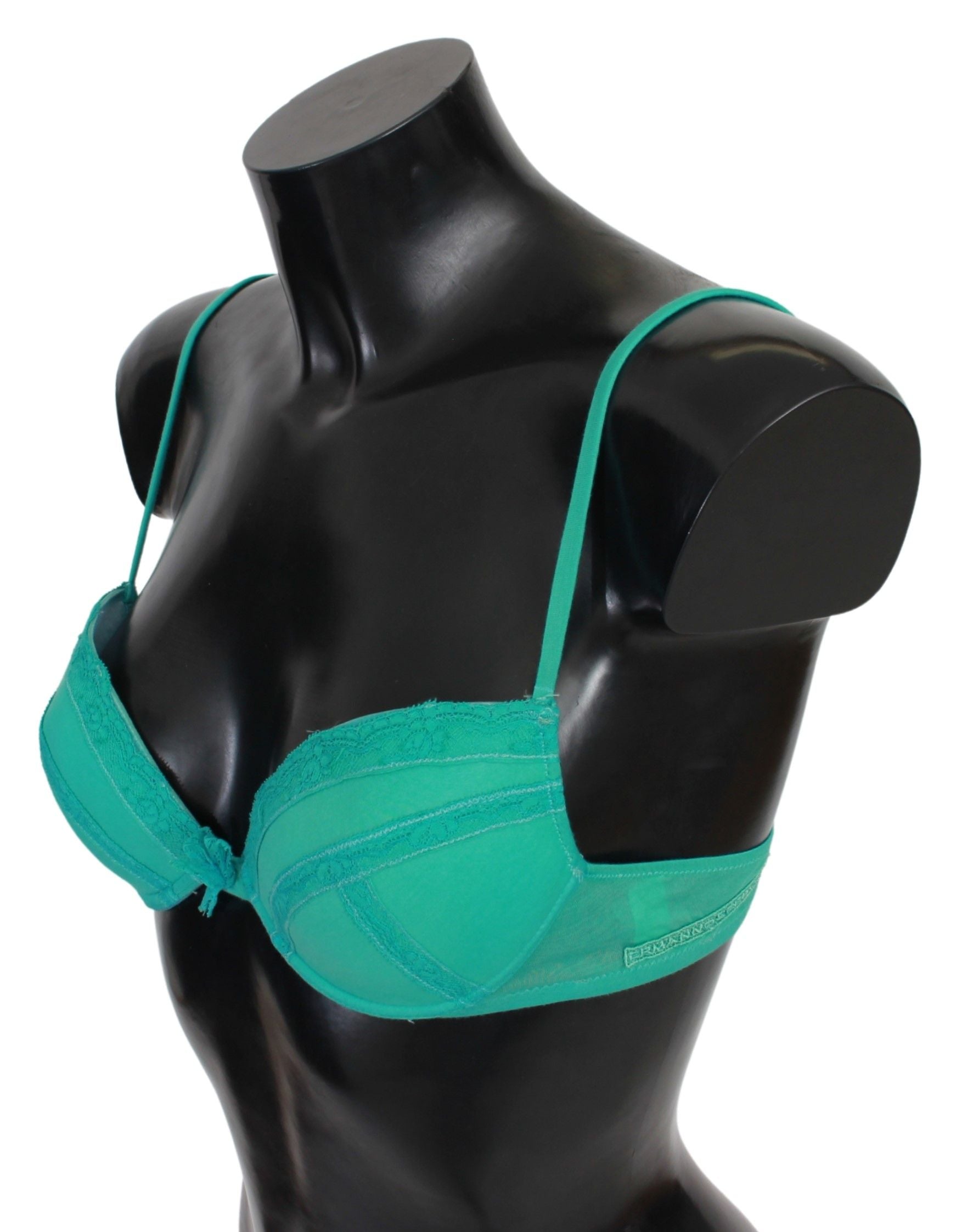 Ermanno Scervino Luxurious Green Cotton Push Up Women's Bra