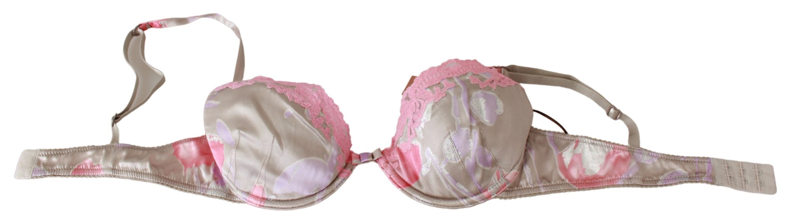 Ermanno Scervino Chic Pink Lace Silk Blend Push Up Women's Bra