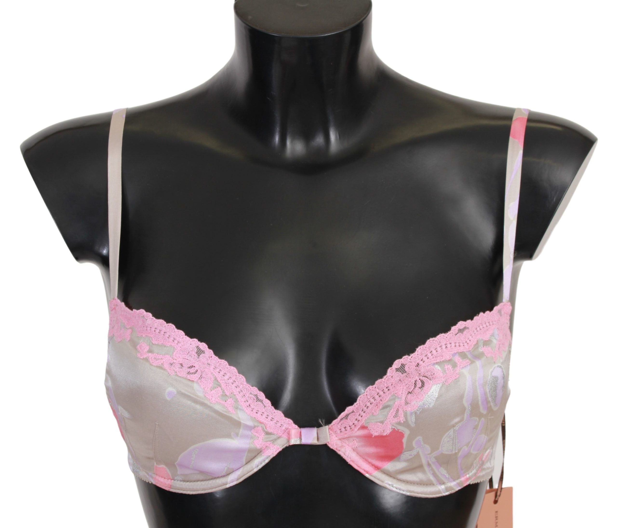 Ermanno Scervino Chic Pink Lace Silk Blend Push Up Women's Bra
