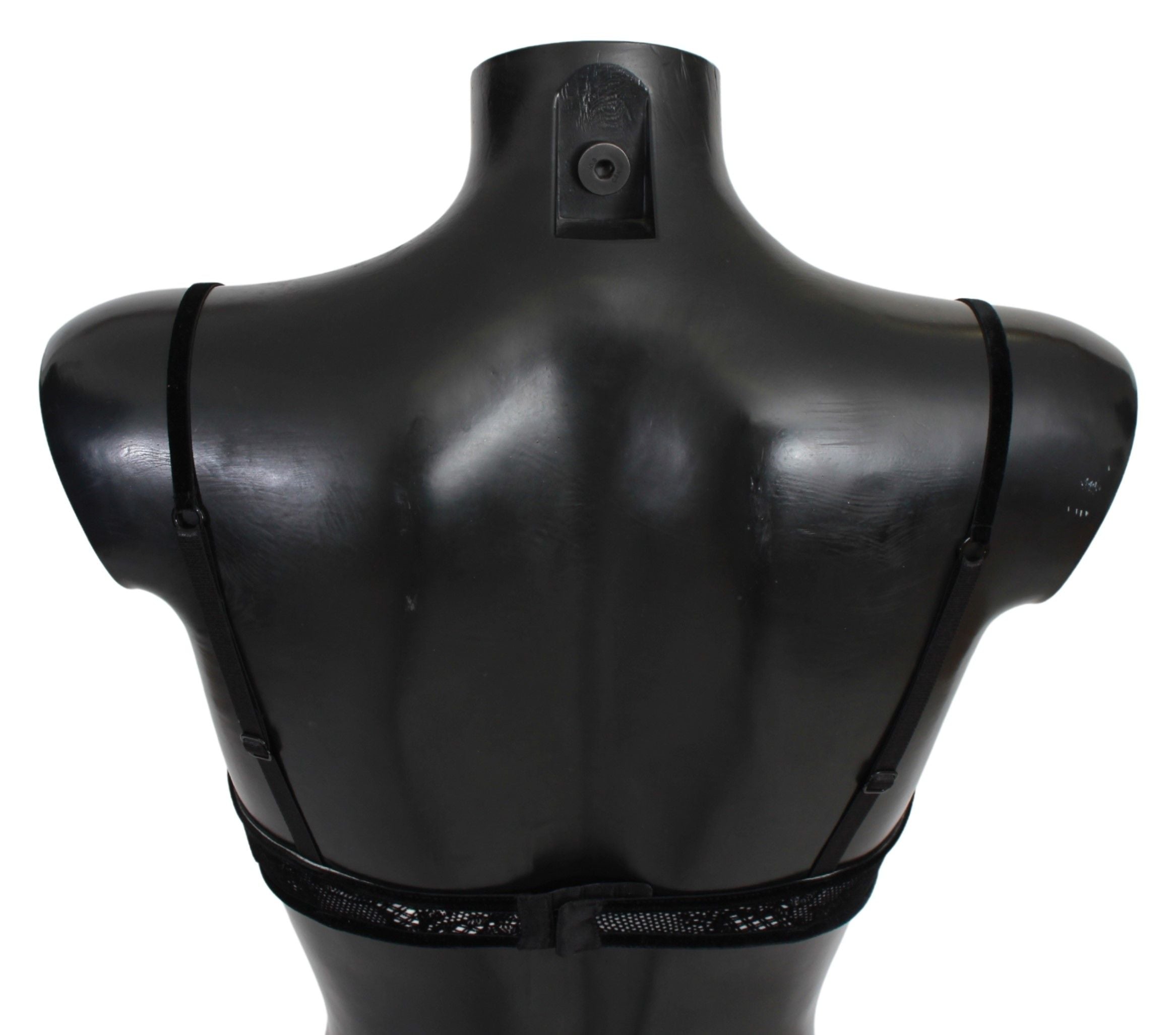 Ermanno Scervino Sleek Black Mesh Balconcino Women's Bra