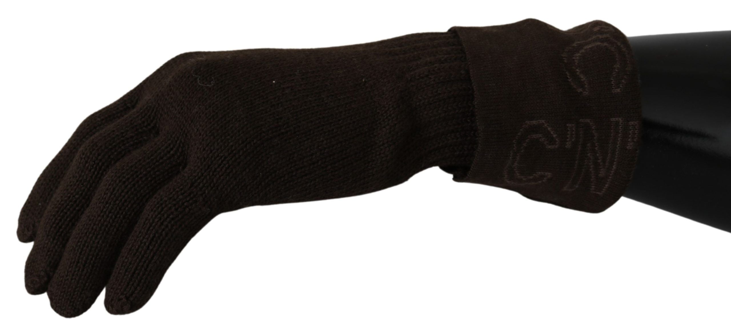 Costume National Elegant Brown Knitted Women's Gloves