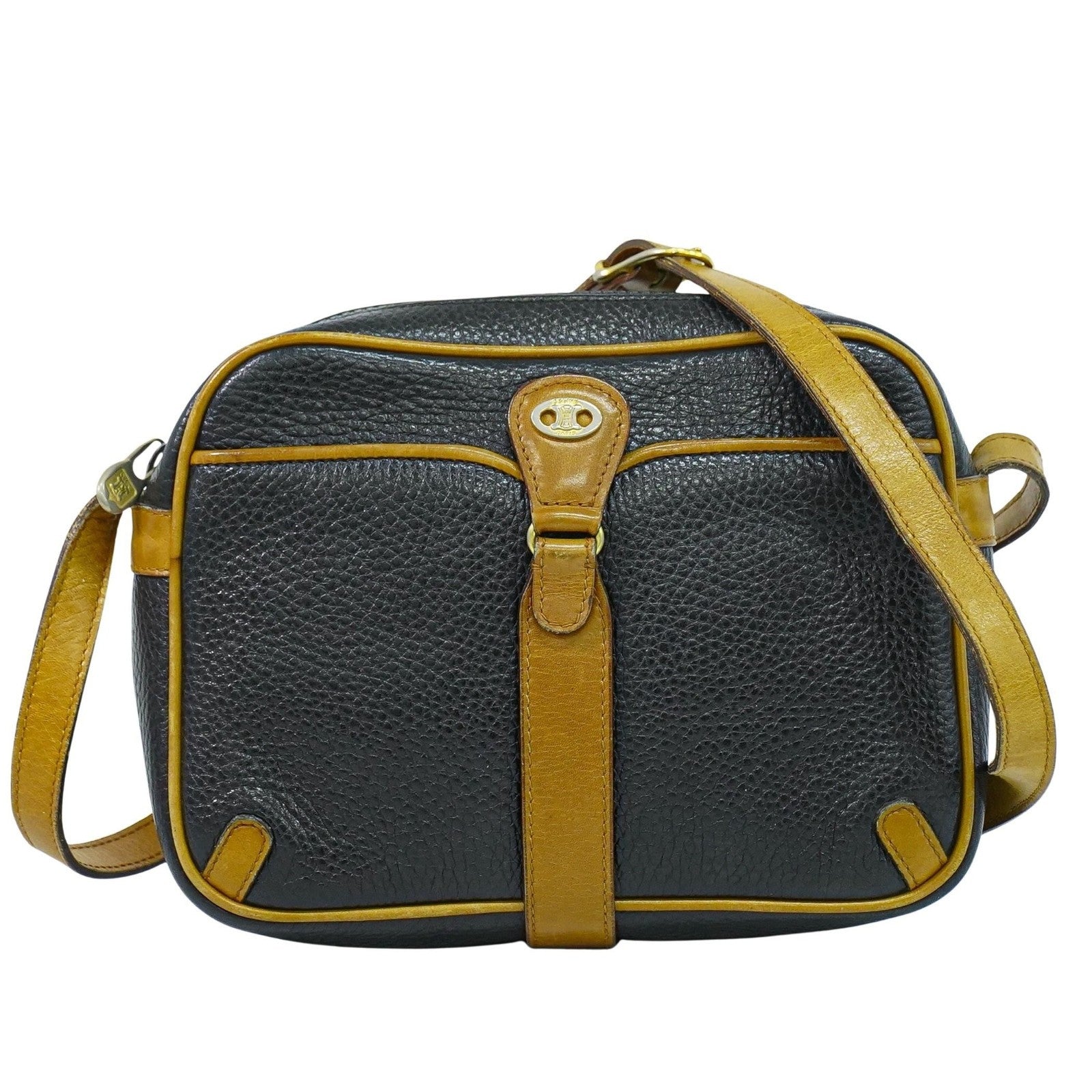 Celine Vintage Leather Black Leather Shoulder Bag Bag (Pre-Owned)