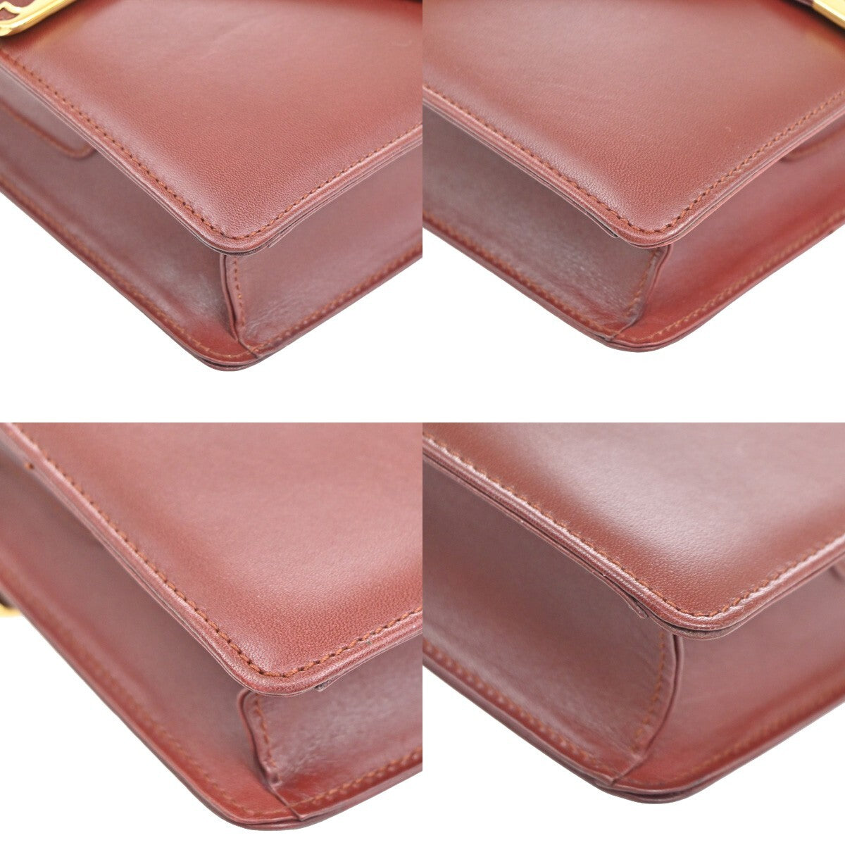 Cartier Must De Cartier Burgundy Leather Shoulder Bag (Pre-Owned)