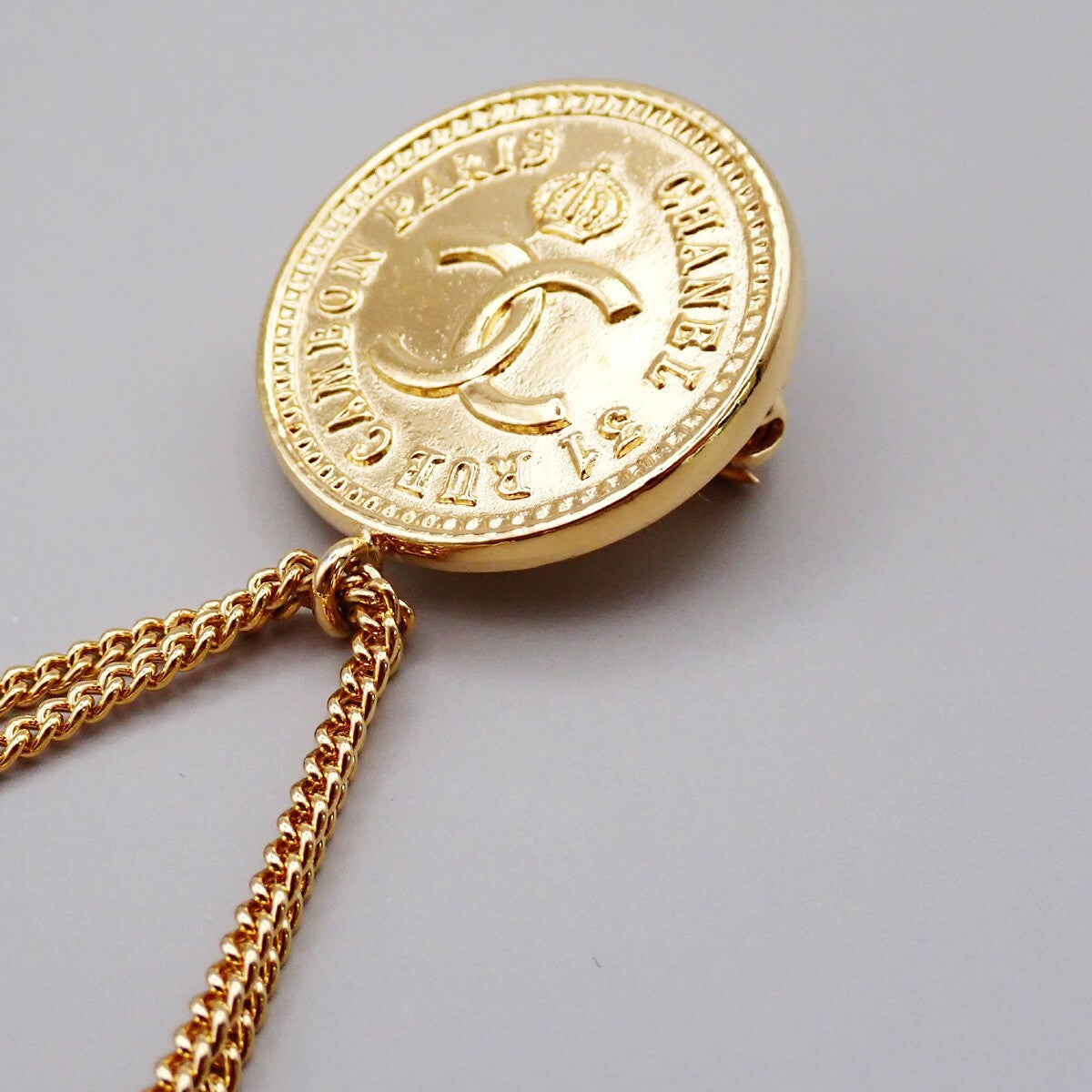 Chanel Coco Mark Gold Gold Plated Brooch Jewelry (Pre-Owned)