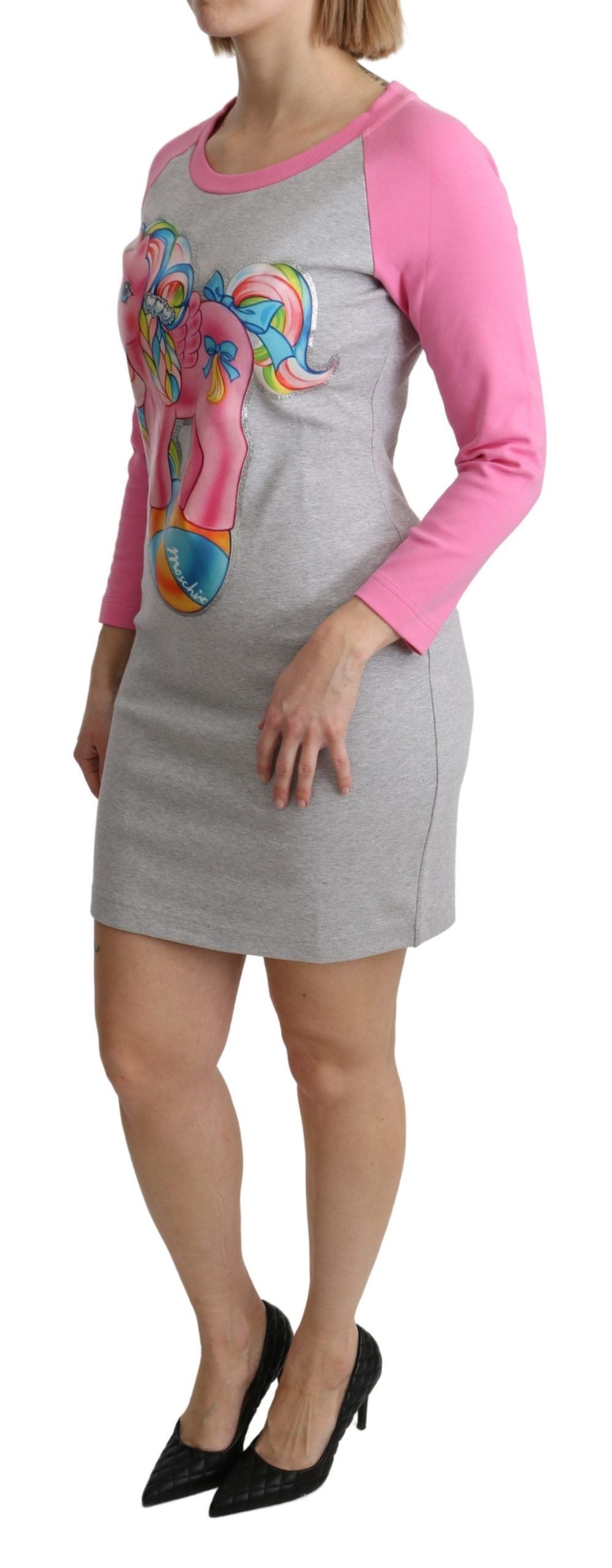 Moschino Gray My Little Pony Top Sweater Women's Dress