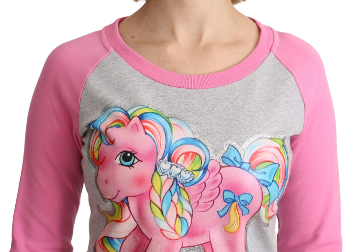 Moschino Gray My Little Pony Top Sweater Women's Dress