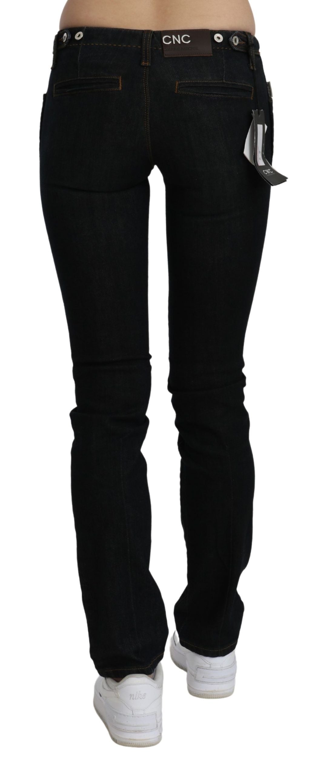 Costume National Black Mid Waist Skinny Denim Cotton Women's Jeans